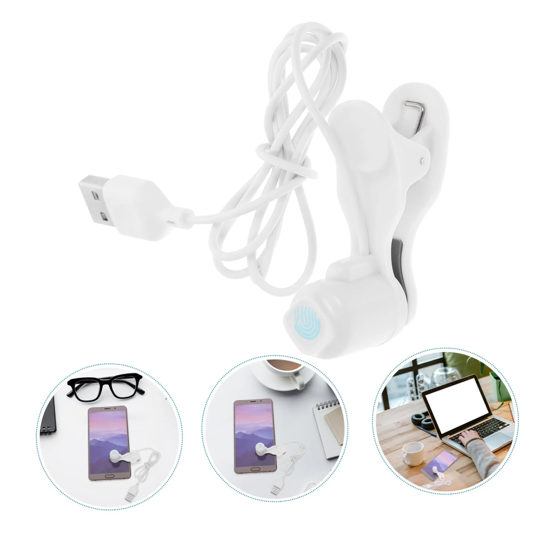 USB Auto Phone Clicker Broadcasting Studio Streaming Broadcasts Reward Tasks 5X2CM White - Image 8