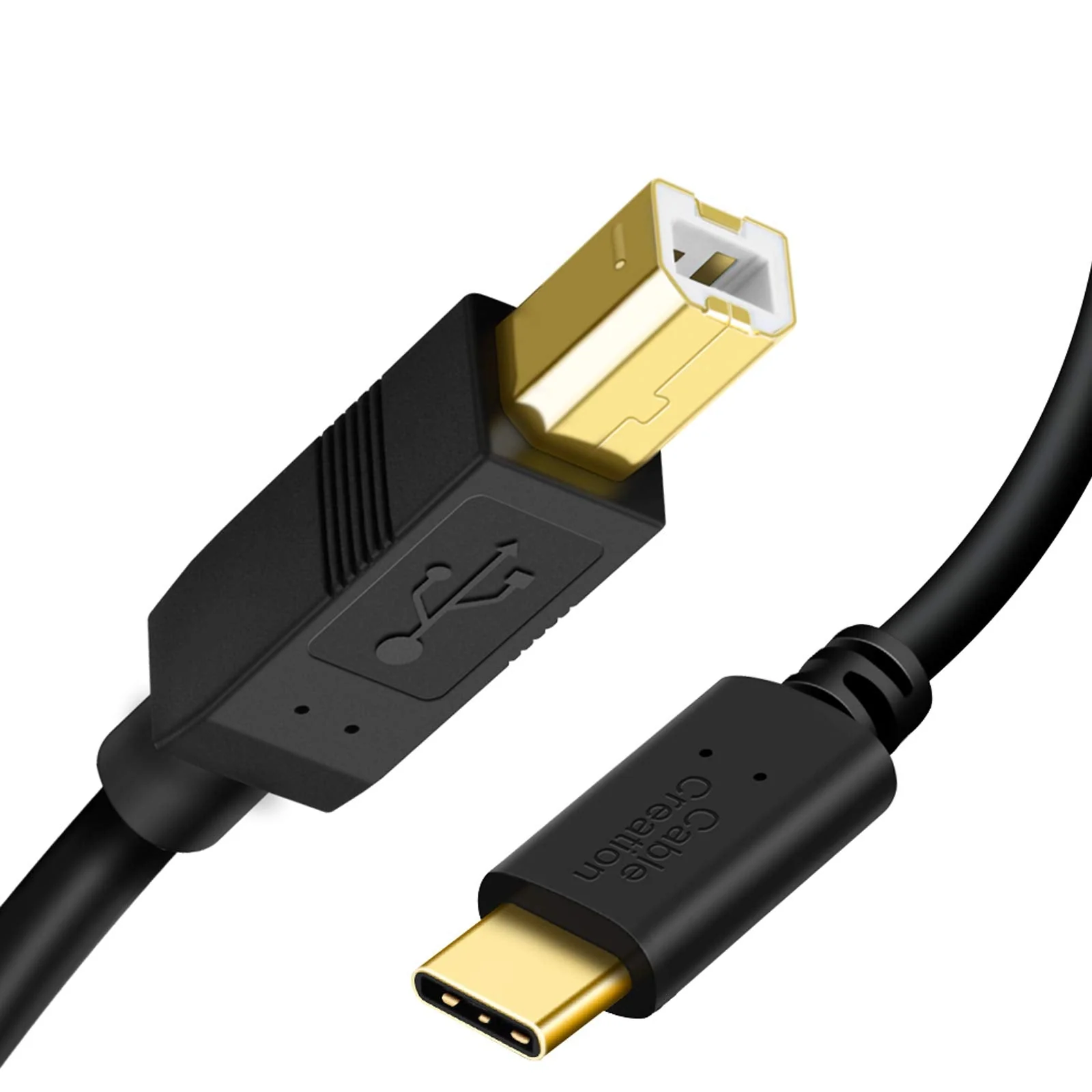 USB B to USB C Printer Cable 6.6 FT, CableCreation USB C to USB B Printer Cable for MacBook Pro, Air, USB C MIDI Cable for Yamaha Casio Digital Piano MIDI Controller DJ Controller, 2M Black 6.6FT