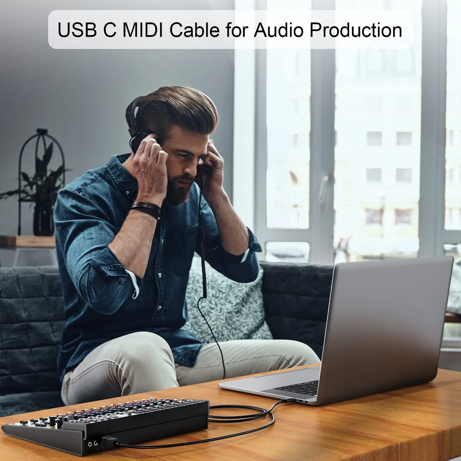 USB B to USB C Printer Cable 6.6 FT, CableCreation USB C to USB B Printer Cable for MacBook Pro, Air, USB C MIDI Cable for Yamaha Casio Digital Piano MIDI Controller DJ Controller, 2M Black 6.6FT - Image 5