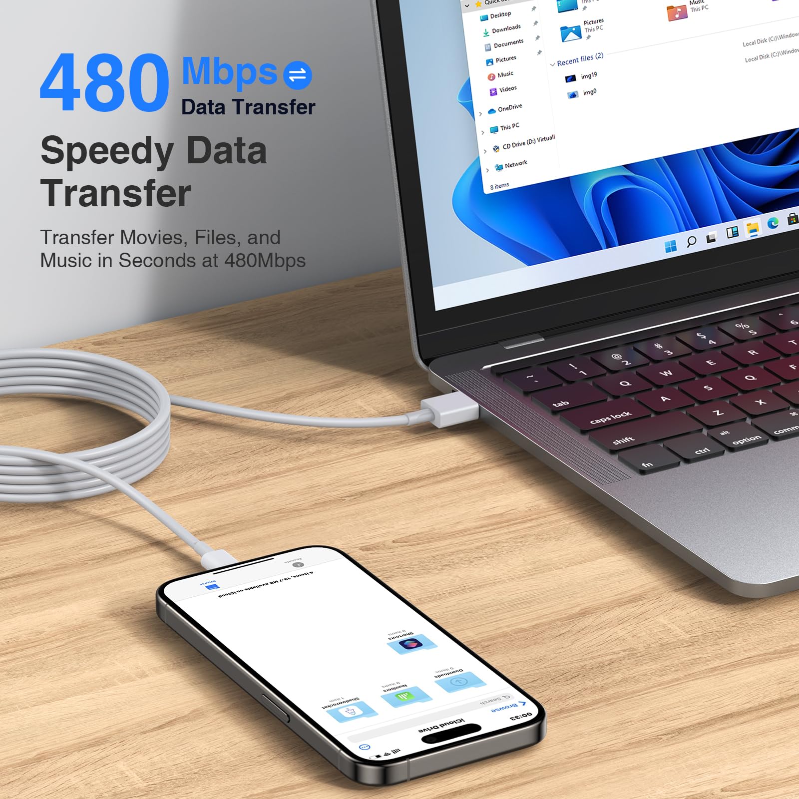 USB C Cable [2 Pieces 1 m], USB Type C Charging Cable Quick Charge for Samsung Galaxy S24 S23 S22 S21 S20 S10 S9 Note 10 9 8, iPhone 15 Pro, Google Pixel, Hawei, Xiaomi, OnePlus, Sony Xperia 2P1M White - Image 5