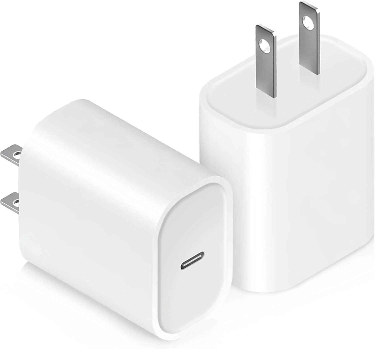 USB C Charger Block 20W, Ocupwei PD 3.0 Fast Charging Wall Charger USBC Power Adapter Type C Brick Cube for iPhone 16/16Pro/16Pro Max/16Plus/15/14/13/12/11, iPad, Samsung, Google[2 Pack] White