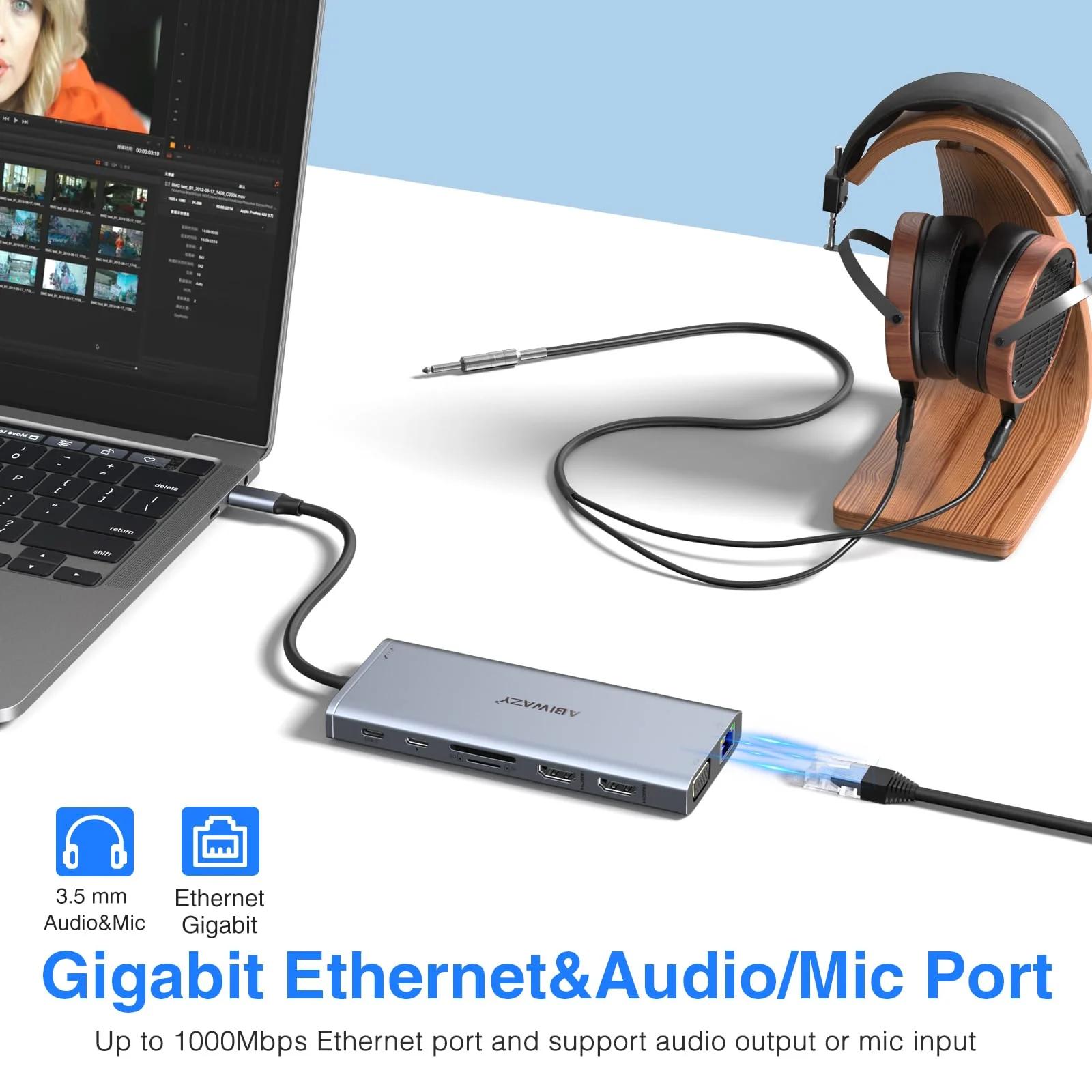 USB C Docking Station Dual Monitor for Dell/HP/Lenovo/Surface Laptop, 14 in 1 Triple Display Hub Multiple Adapter, Dongle with 2 HDMI 4K+VGA+5 Port+100W PD Charger+Ethernet+SD/TF+Audio 14 IN 1 (2HDMI+VGA) USB C Docking Station - Image 6