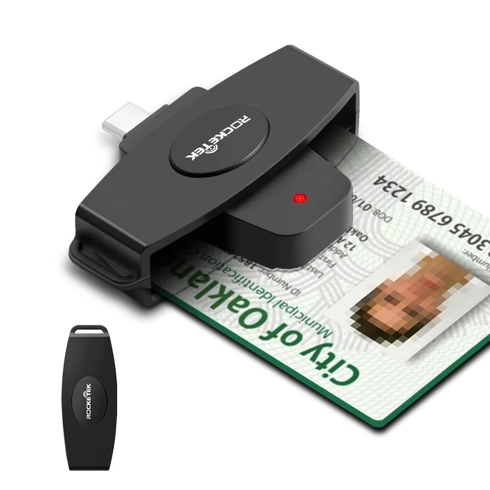 USB C DOD Military USB Common Access CAC Smart Card Reader and SIM Card Reader ID CAC Card Reader,Compatible with Mac Os, Windows,Linux