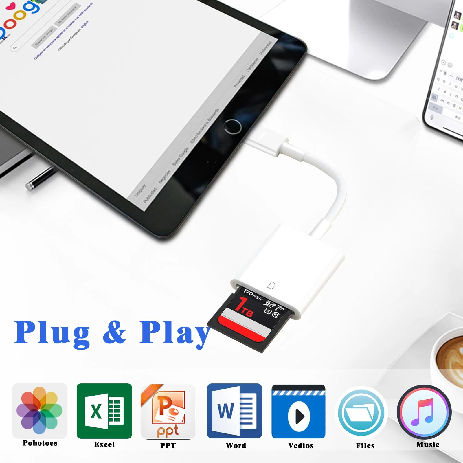 USB C SD Card Reader, USB 3.0 High Speed to SD Card Adapter for iPhone 15 Pro Max, Type C Camera Adapter Trail Viewer for iPhone 15/ iPad MacBook/Air iMac/Samsung Galaxy Android - Image 2