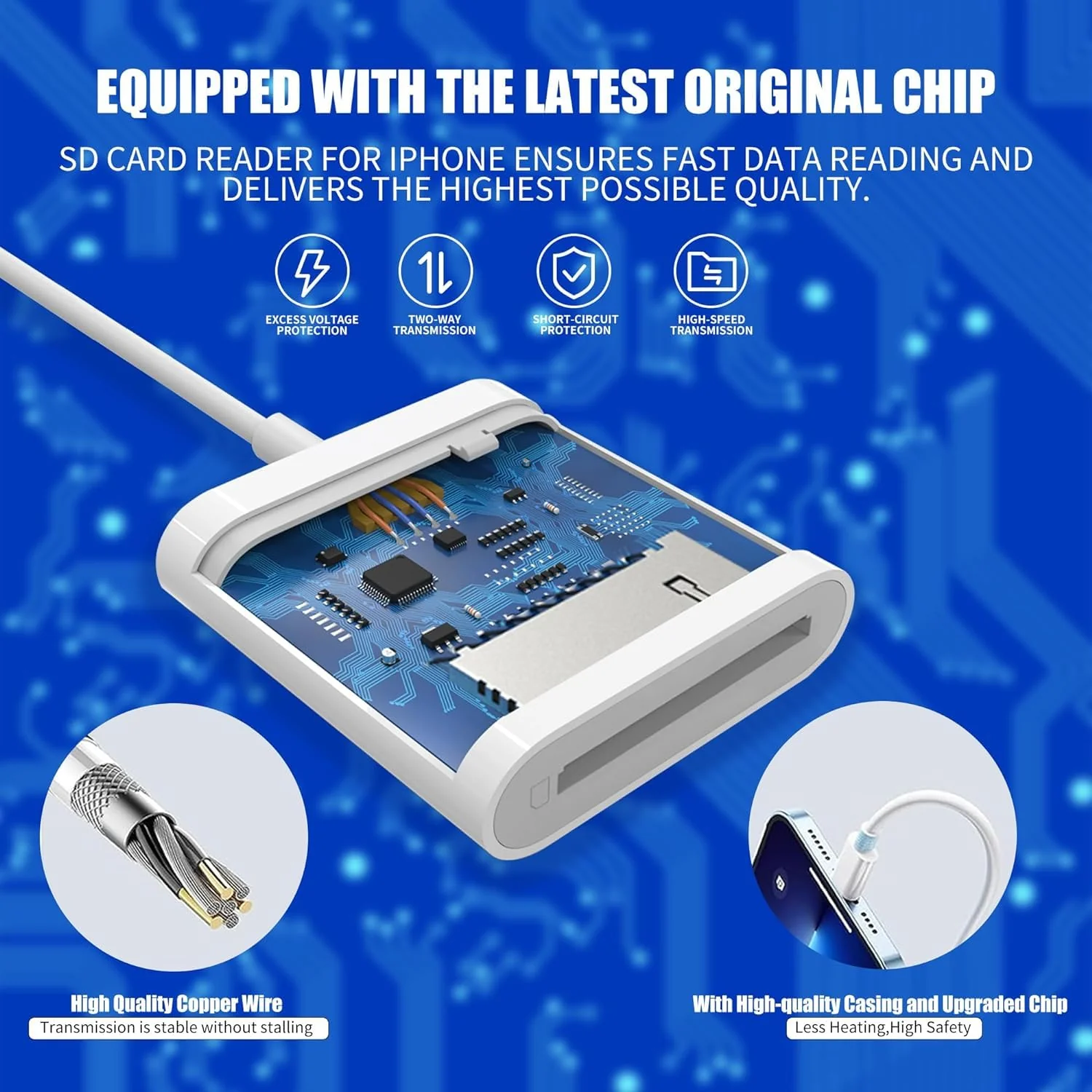 USB C SD Memory Card Reader, Type C Camera Adapter Trail Viewer for iPhone15/ iPad MacBook/Air/Pro iMac/Samsung Galaxy Android One Solt - Image 4