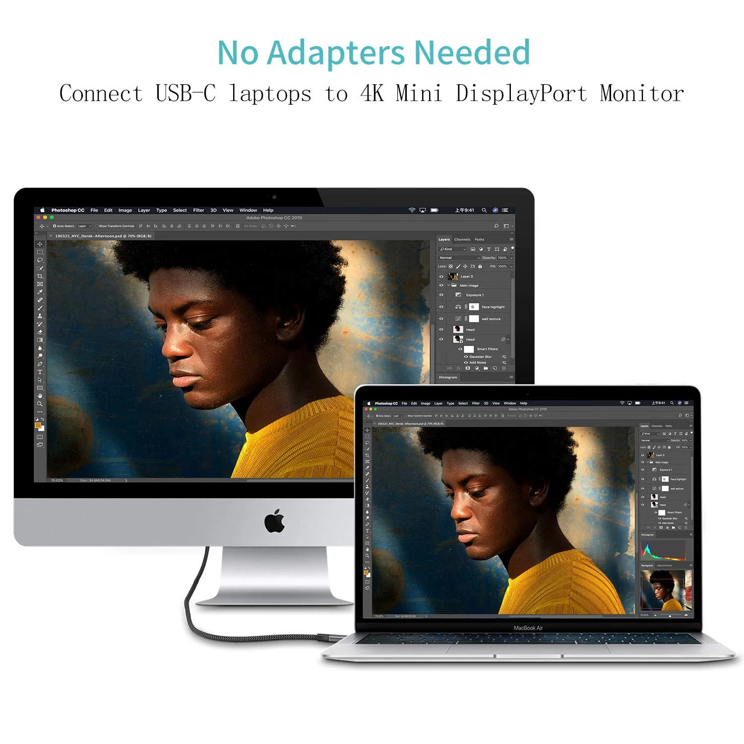 USB C to Mini DisplayPort, 6Ft 4K@60Hz Thunderbolt 3 to Mini Displayport Cable Compatible for iPhone 15 Series, M1/2 MacBook Pro, Surface Book 2, Galaxy S24/S23, Steam Deck and Rog Ally 6 FT - Image 3