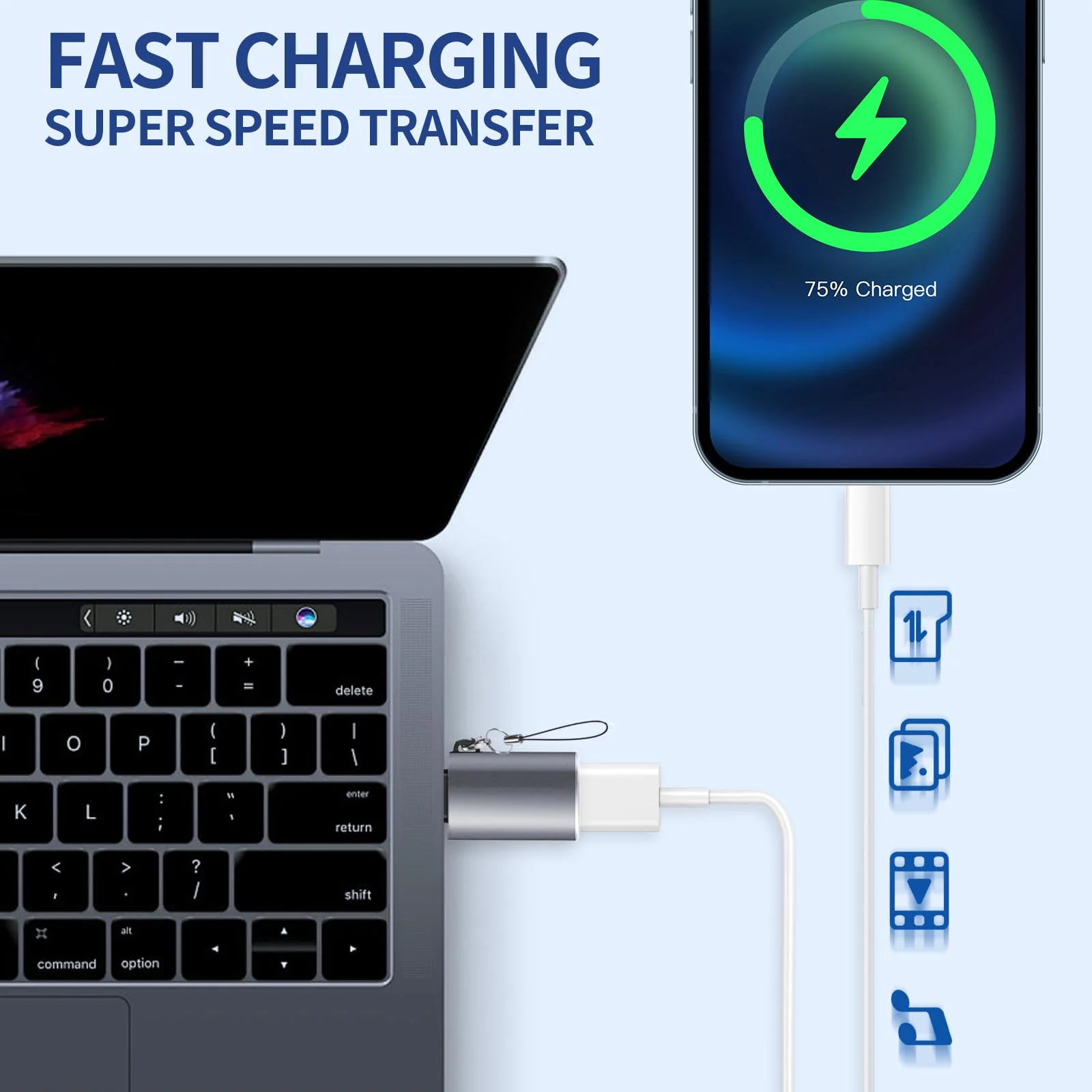 USB C to USB Adapter, USB C Male to USB 3.0 Female Adapter (3-Pack), Type C Thunderbo lt 4 OTG Converter for iPhone 15 Max Apple MacBook, iPad, Samsung Galaxy S24 S23 Dell XPS and More Type C Devices - Image 6