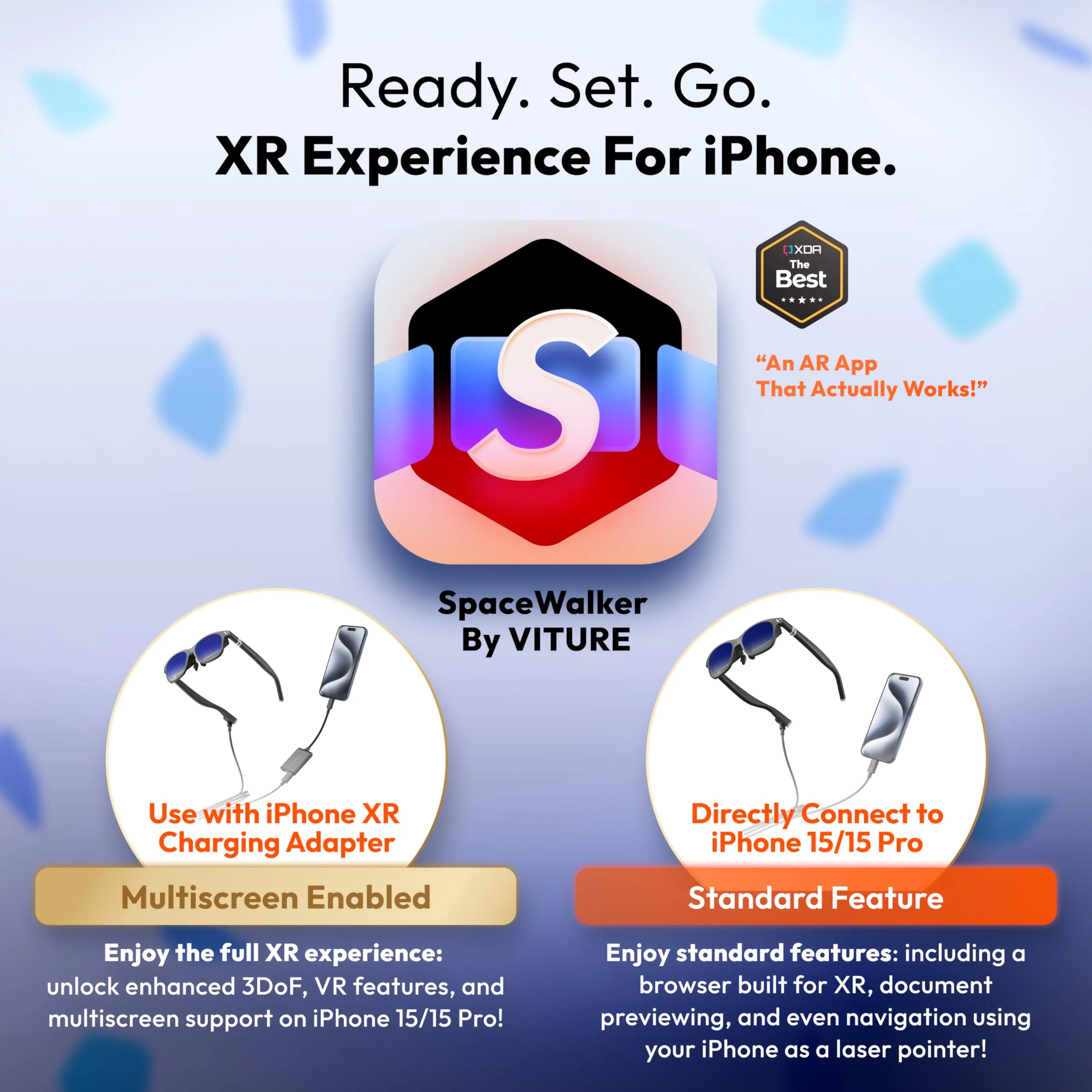 USB- C XR Charging Adapter for iPhone 15/15 Pro, Enabling Multi-Screen, Enhanced 3DoF, Spatial 3D, VR Video Features on Your iPhone 15/15 Pro, Charge and Play for Other Devices - Image 3
