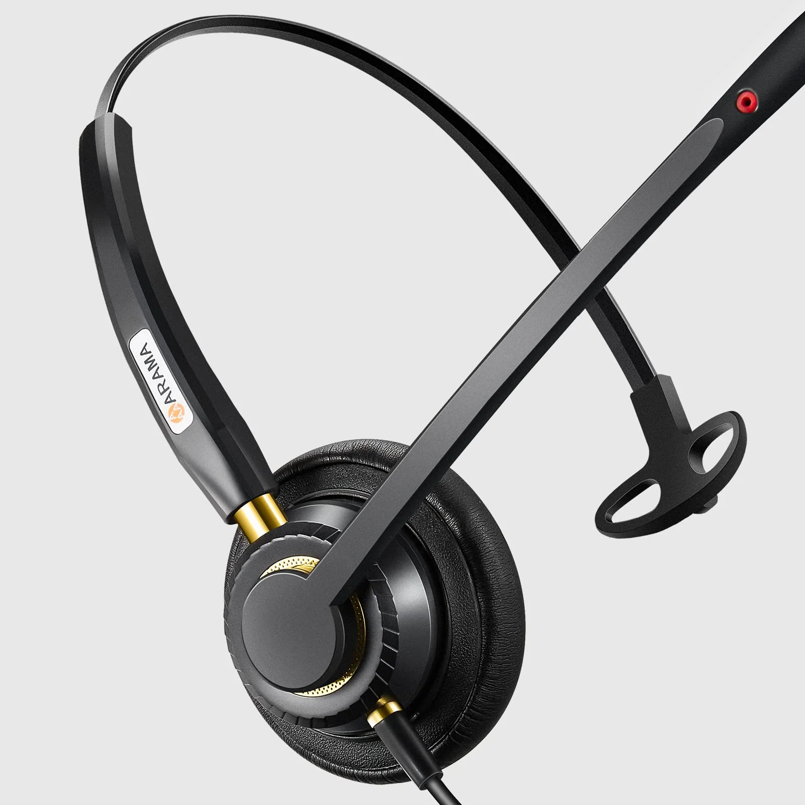USB Headset with Microphone Noise Cancelling & Audio Controls Ultra Comfort USB Headphone for Computer Laptop Pc Business Skype UC Webinar Call Center Office Black-Monaural - Image 2