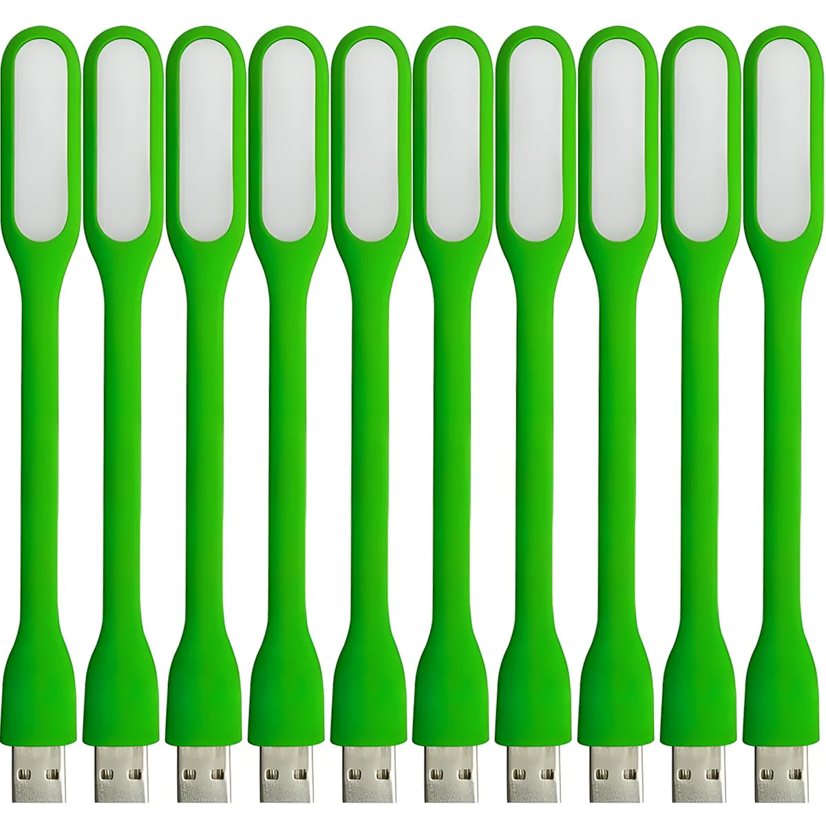 USB LED Light Lamp for Power Bank, Portable Eye Care Mini Night Light with Flexible Arm, USB Gooseneck Reading Lamps Book Light,Compatible for Desktop, Notebook Laptop (10-Green) 10PCS-Green