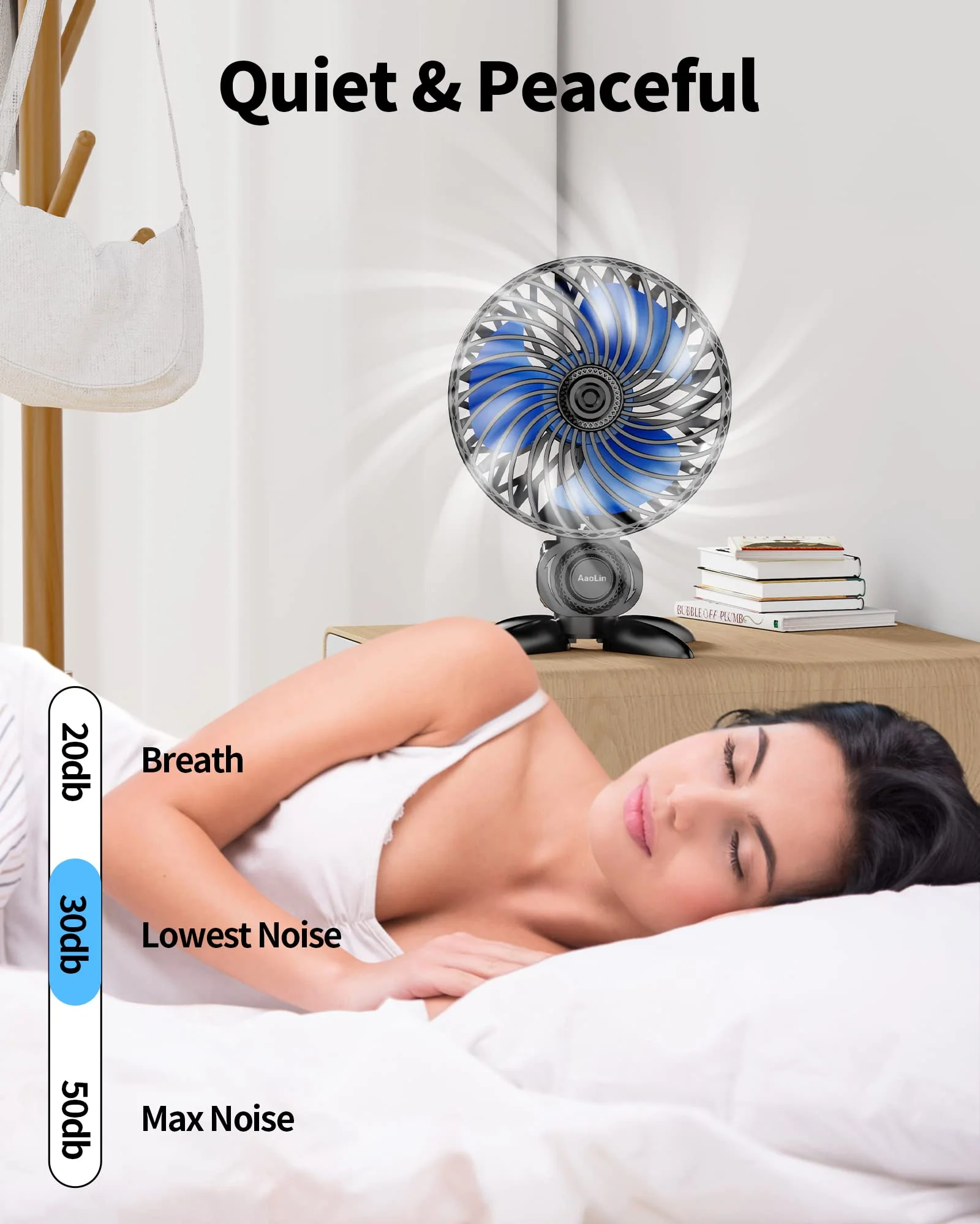 USB Small Fan, Desk Fans with CVT Variable Speeds, Strong Cooling Airflow, Quiet Portable, Desktop Mini Personal Fan for Room, Home,Office, Bedroom-USB Powered Black - Image 3