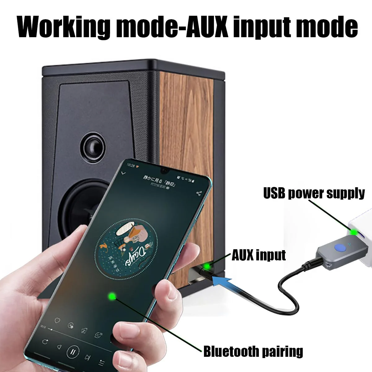 USB to Bluetooth Car Kit,Wireless Audio Adapter, Music Receiver for Home,Car Stereo Sound System,Portable Speskers,(Aux in) with 3.5mm Cable (H222 grey)¡ H222 Grey - Image 3
