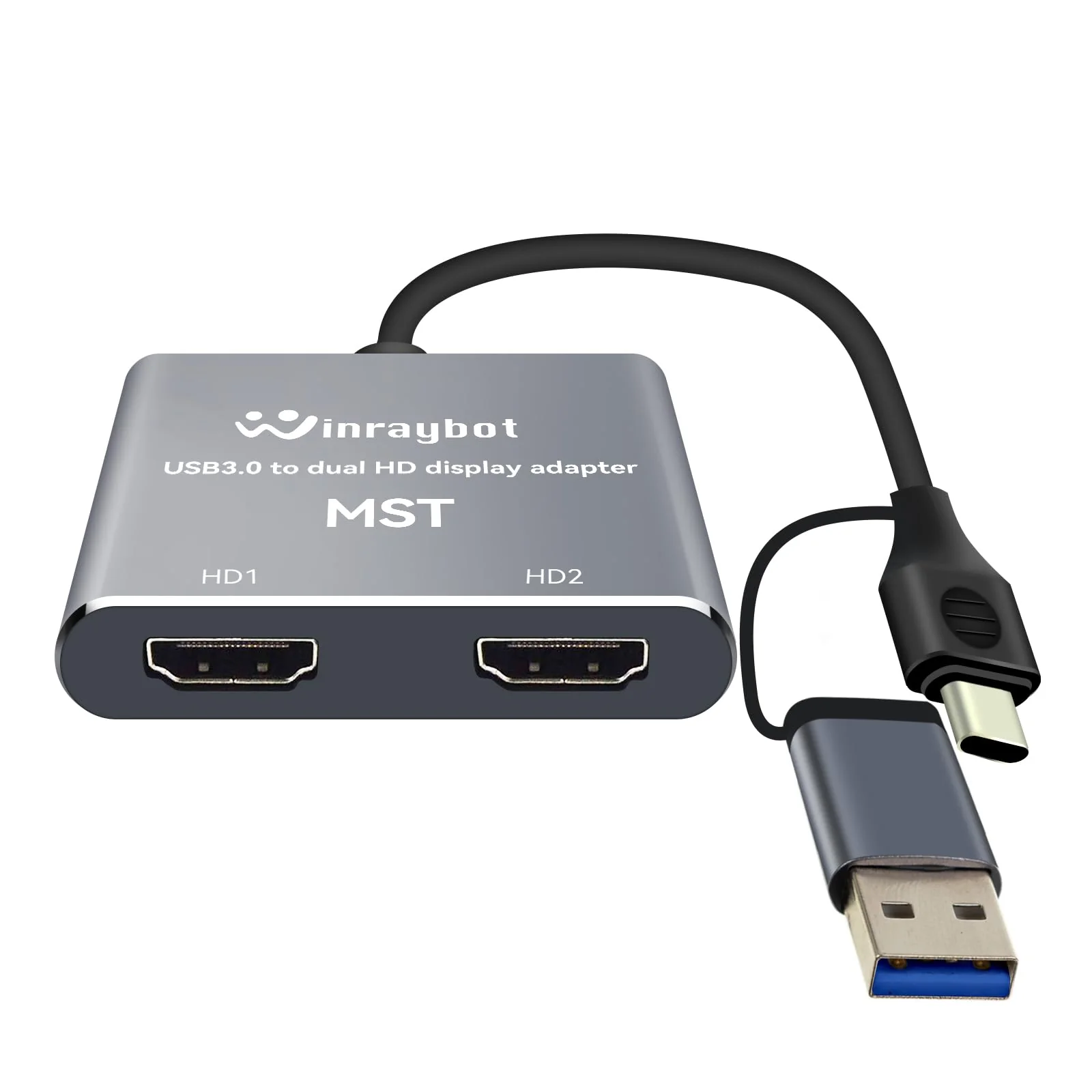 USB to HDMI Adapter for 2 Monitors-USB3.0 to Dual hdmi Adapter for 3 Monitors-USB to displayport Adapter Supports Mac & Windows/Dual HDMI Extender -External Video & Graphics Card Adapter usb to 2 hdmi