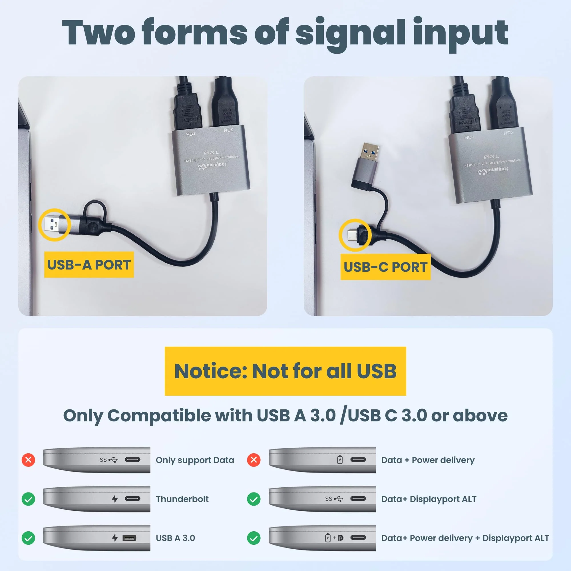 USB to HDMI Adapter,USB to HDMI for Dual Monitor Adapter, hdmi Splitter Extended Display,USB 3.0 for 2 Monitors,USB A to hdmi+USB C to hdmi Adapter USB Video Card-Supports Mac/Windows - Image 6