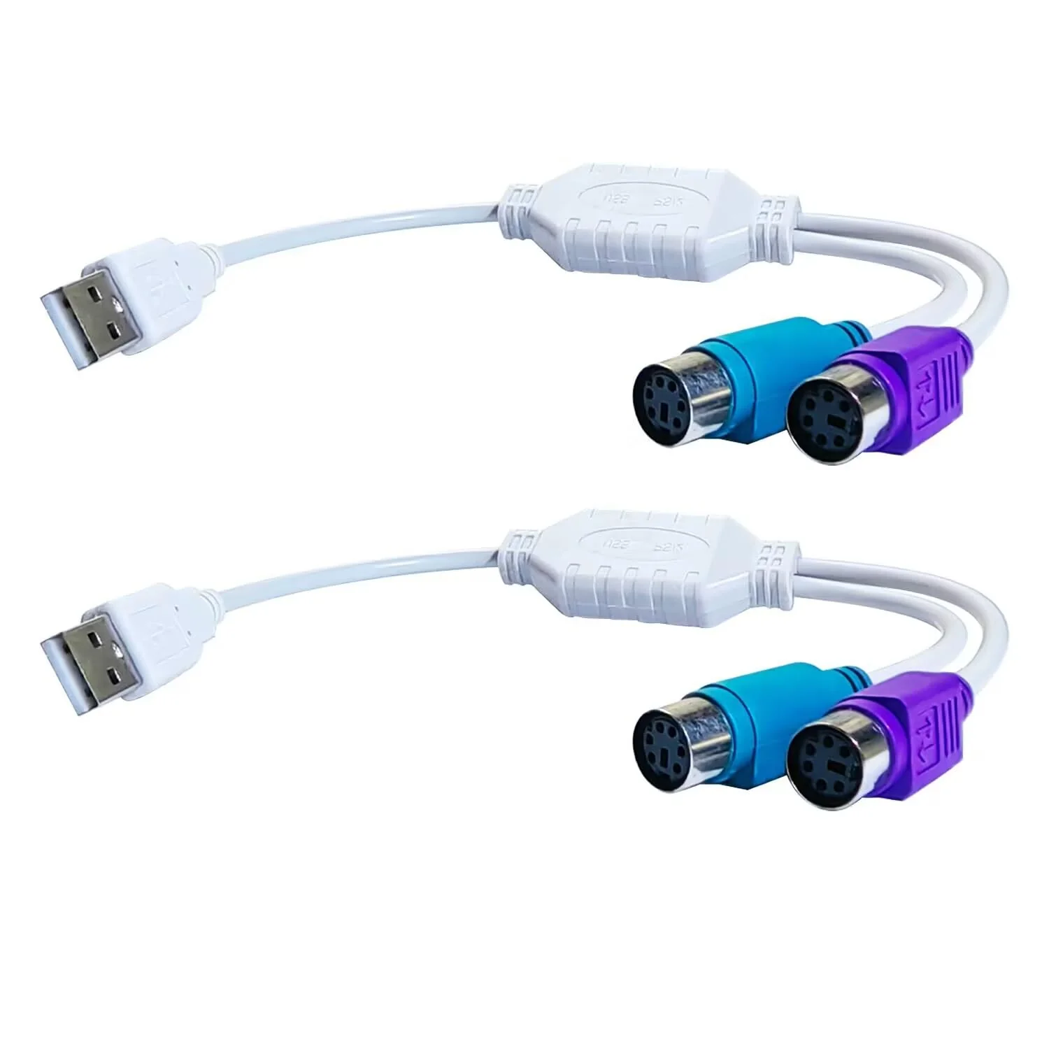 USB to PS2 Adapter, USB to ps2 Keyboard and Mouse Interface Adapter Cable (2 Pack)
