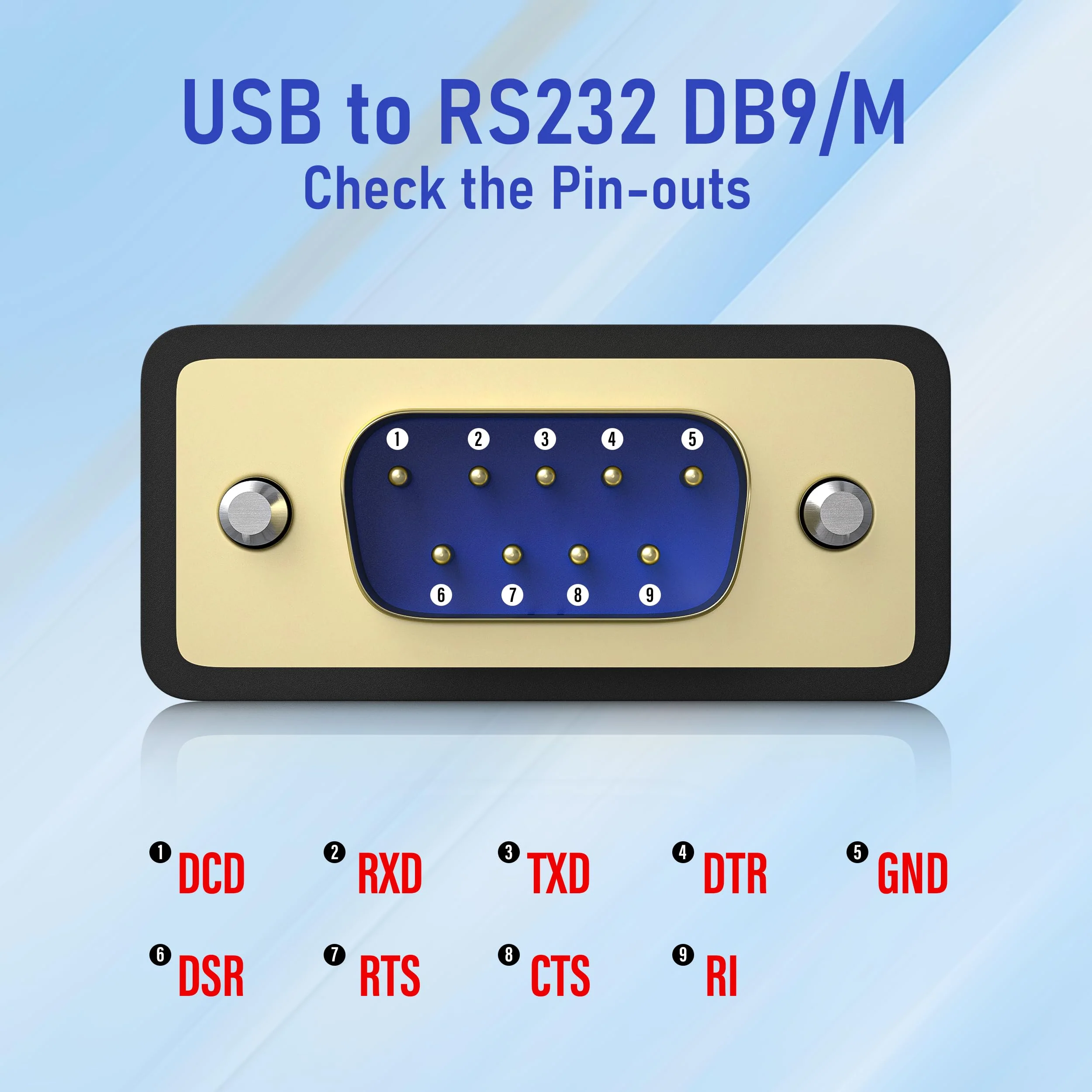 USB to RS232 Adapter with FTDI Chipset, USB to RS232 Male DB9 Serial Converter for Cashier Register, Modem, Scanner, Industriual Machinery, CNC, Black USB to DB9 male Adapter - Image 4