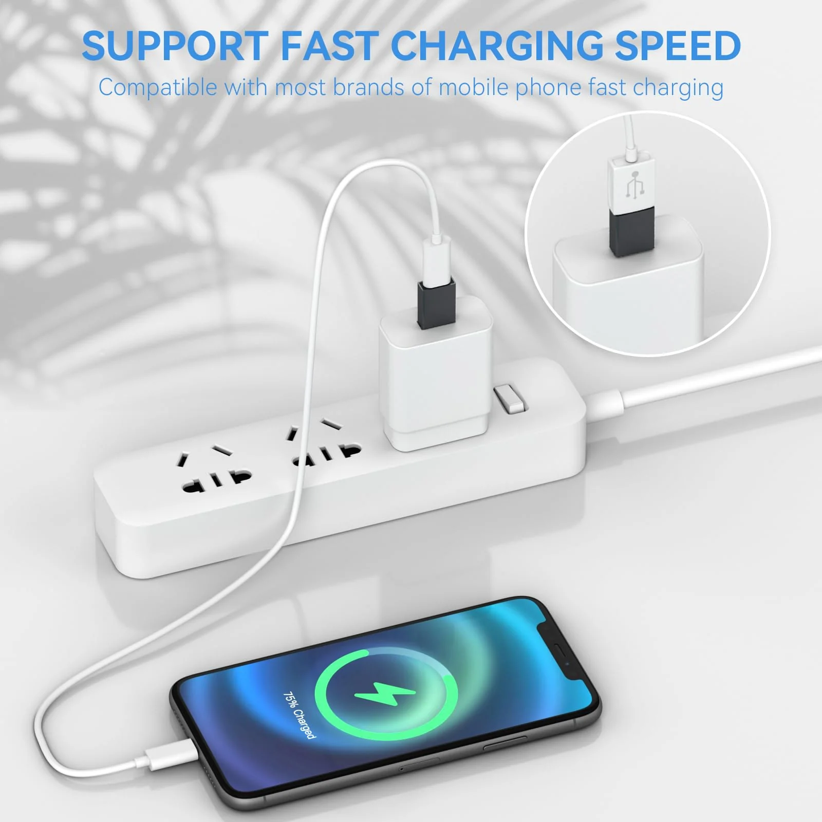 USB to USB C Adapter 3 Pack,Type C Female to A Male Charger Converter Compatible with Apple Watch Ultra iWatch 8 7,iPhone 15 14 13 12 Pro Max Plus,Airpods,iPad,Car,Samsung Galaxy (Black) Black - Image 4