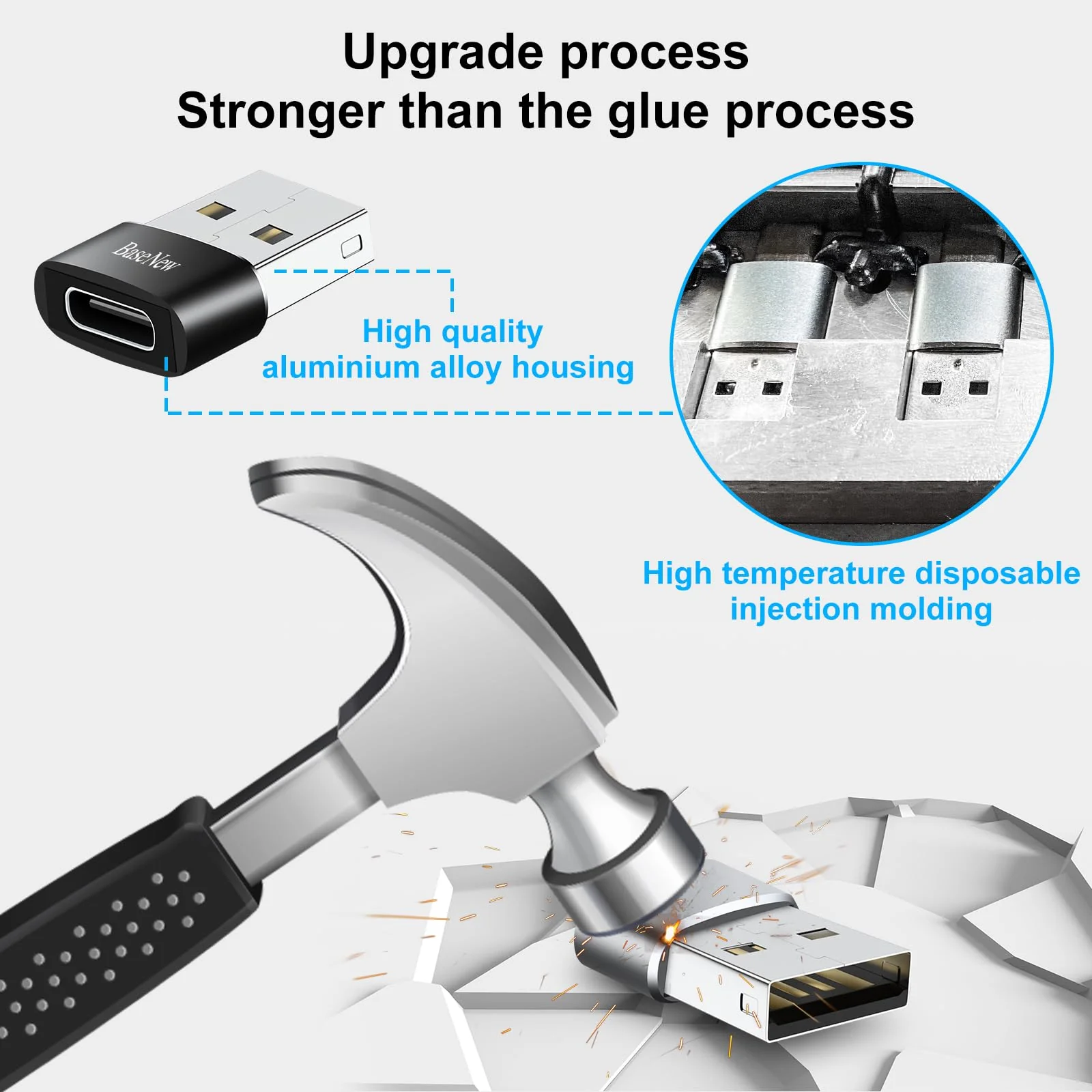 USB to USBC-C Adapter 10 Pack,USB to USB C Adapter,USB C Female to USB Male Adapter,USB A to USB C Adapter,USB C to USB Charger Converter OTG for iPhone 15/14/13 Pro,MacBook Pro,Laptop,PC Grey & Black - Image 6