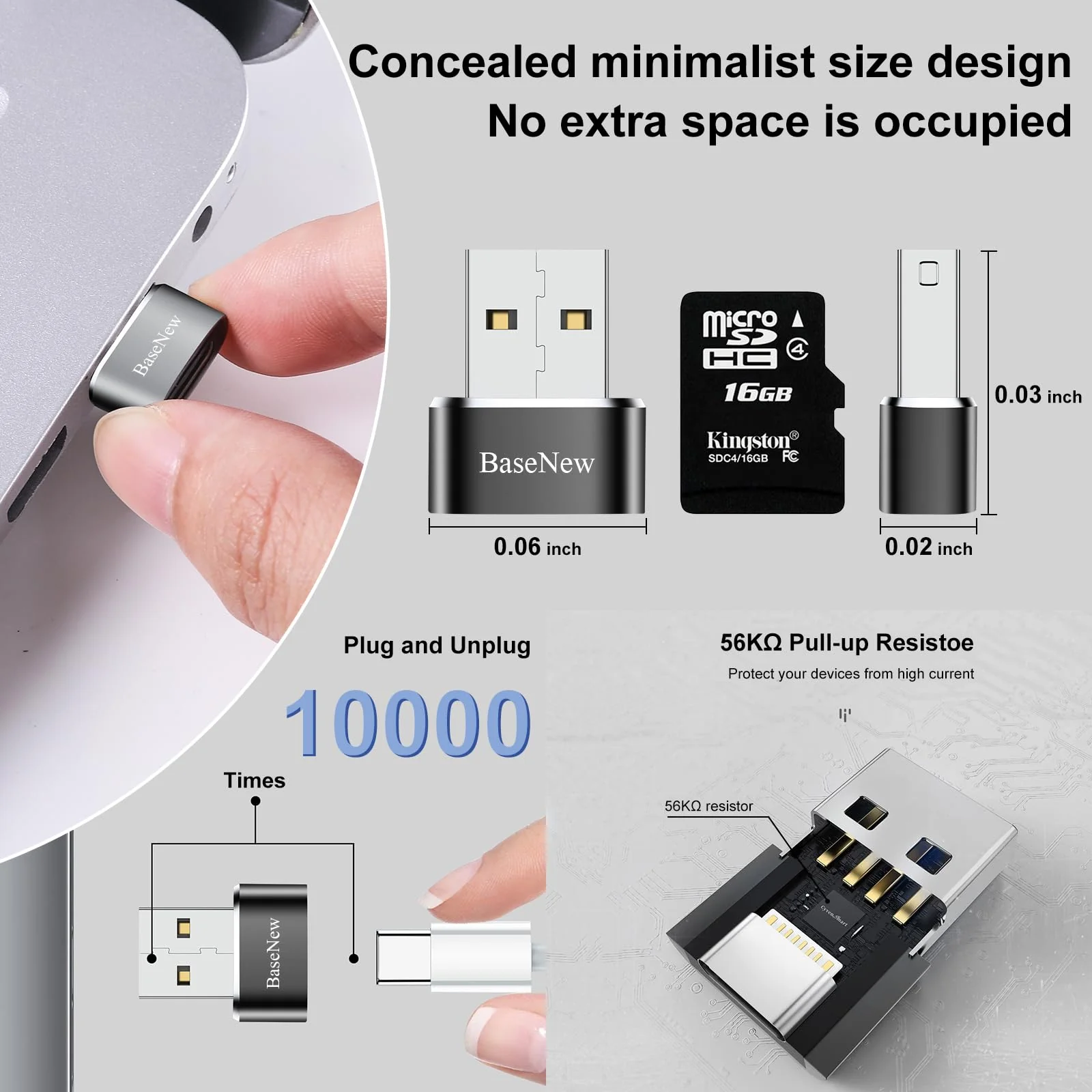 USB to USBC-C Adapter 10 Pack,USB to USB C Adapter,USB C Female to USB Male Adapter,USB A to USB C Adapter,USB C to USB Charger Converter OTG for iPhone 15/14/13 Pro,MacBook Pro,Laptop,PC Grey & Black - Image 7