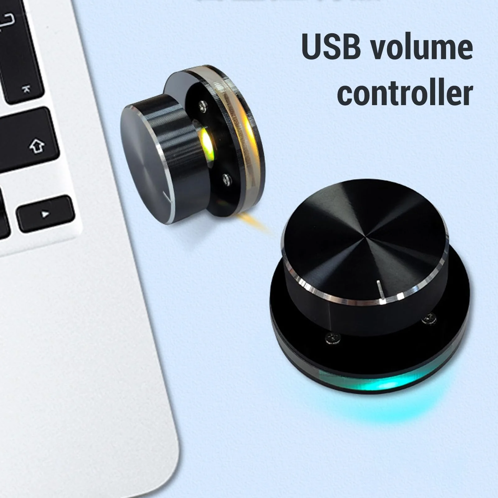 USB Volume Control, Volume Knob Lossless Audio Computer with USB Cable, Computer Sound Controller with RGB Light, Mute Volume Control for XP, , Vista, Win 7, 8, 10, Android - Image 2