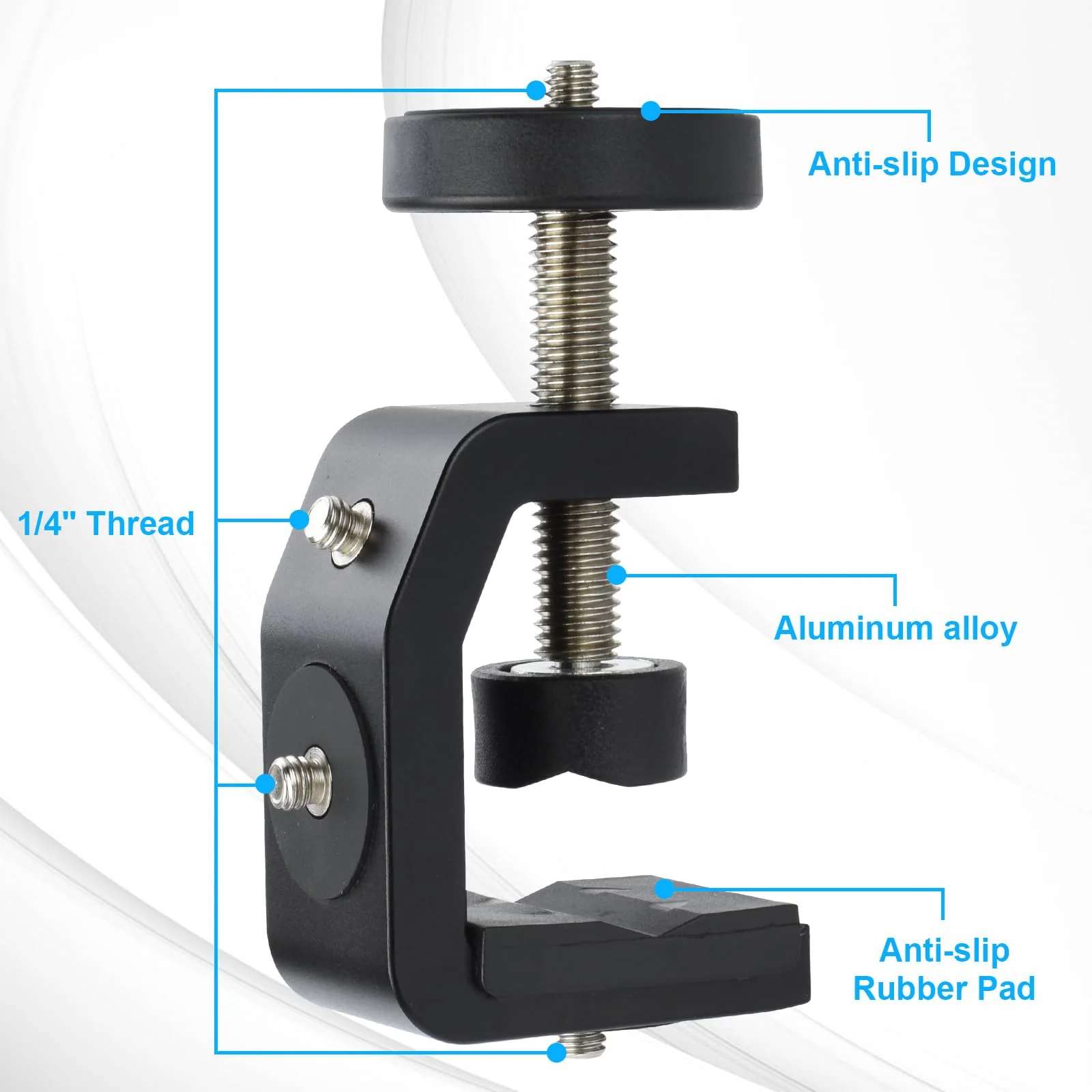 UTEBIT C Clamp Camera Mount Tripod Clamp with Mini Ball Head Desk Clamps(1/4 Thread Hole)C Clamp Mount with 1/4" Hot Shoe Compatible for Camera Woodworking Desktop - Image 2