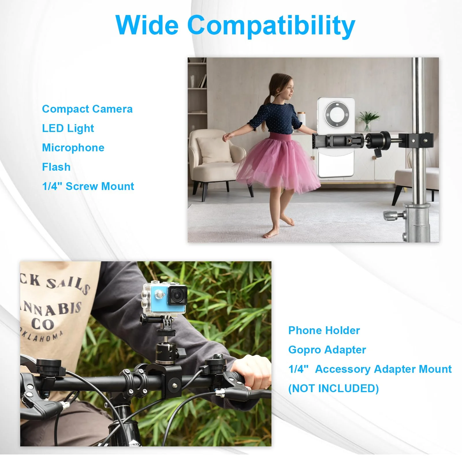 UTEBIT C Clamp Camera Mount Tripod Clamp with Mini Ball Head Desk Clamps(1/4 Thread Hole)C Clamp Mount with 1/4" Hot Shoe Compatible for Camera Woodworking Desktop - Image 7