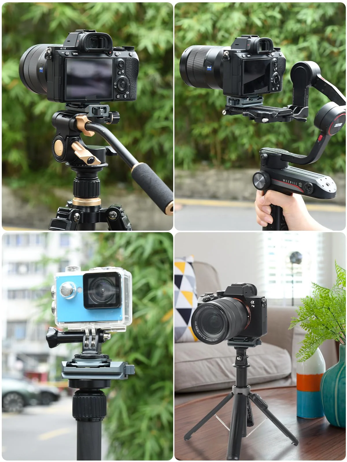 UTEBIT Camera Quick Release Plate Aluminum QR Clamp Adapter Set with 1/4“ & 3/8” Screw Adapter Compatible with Arca Swiss Peak Design Capture V3 Camera Tripod Ball Head - Image 8