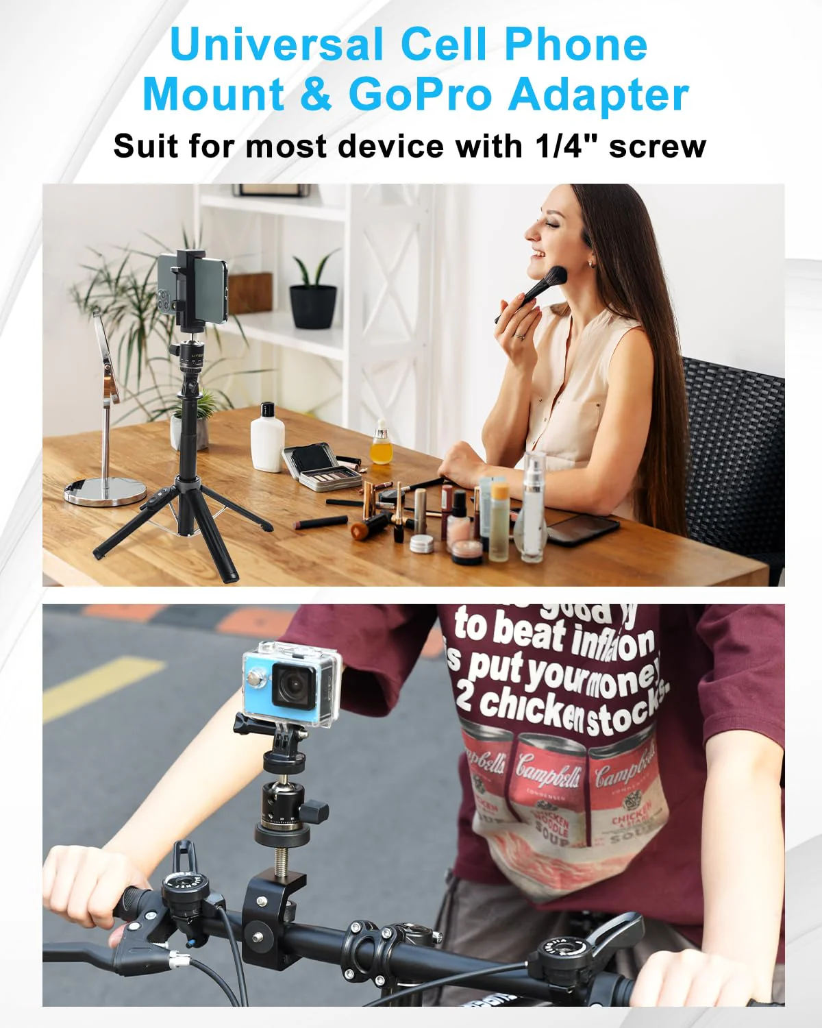 UTEBIT Mini Ball Head, 360° Panoramic Tripod Head Mount with 1/4" Screw, 20 mm Camera Ball Head Mount Compatible with Arca Swiss for Video Cameras DSLR Cameras Loading 6.6lb 20mm Scale Ball Head - Image 6