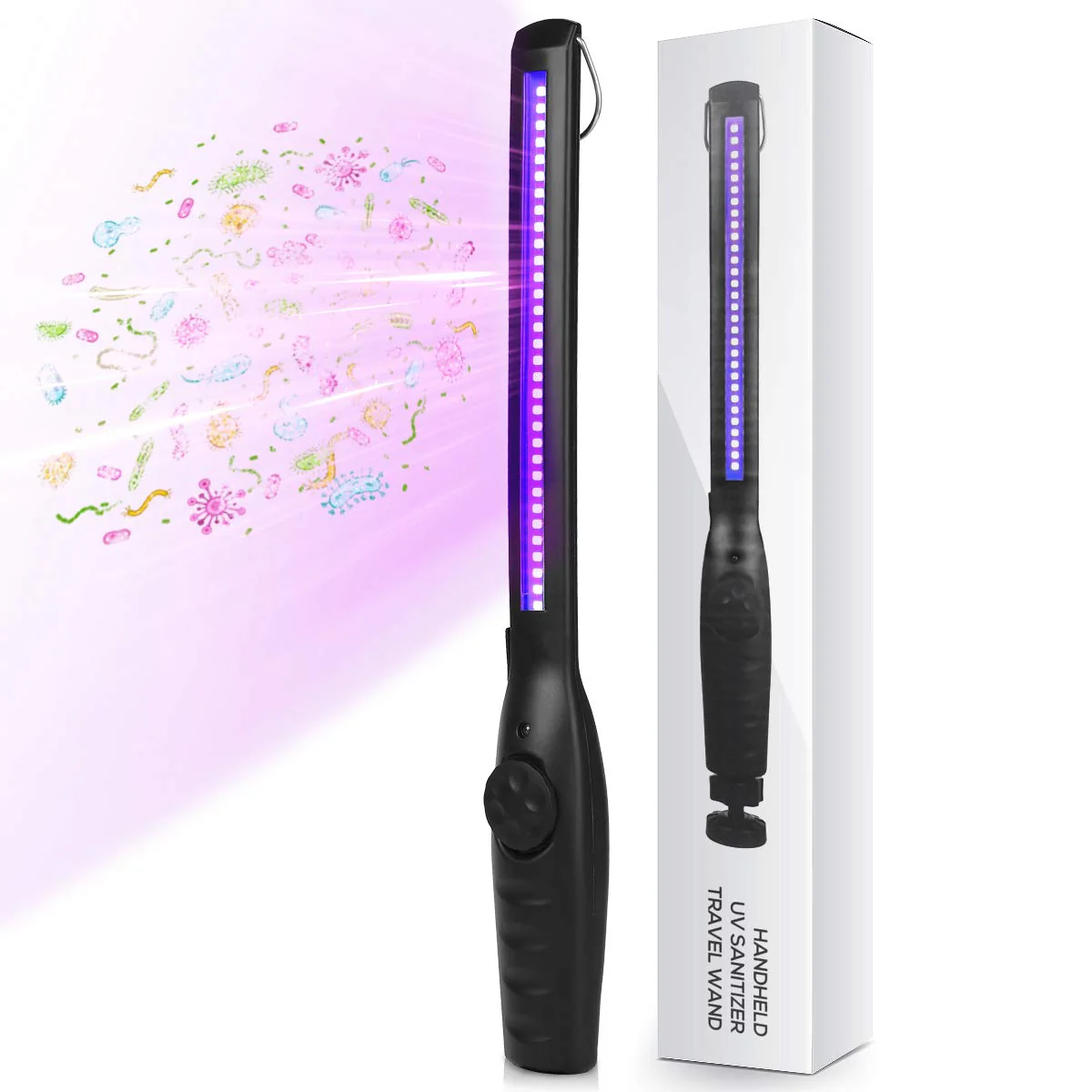 UV Light Sanitizer, Portable UV Light Disinfection Lamp USB Rechargeable Ultraviolet Light Sanitizer for Home Hotel Travel Car UV Light Sanitizer Wand