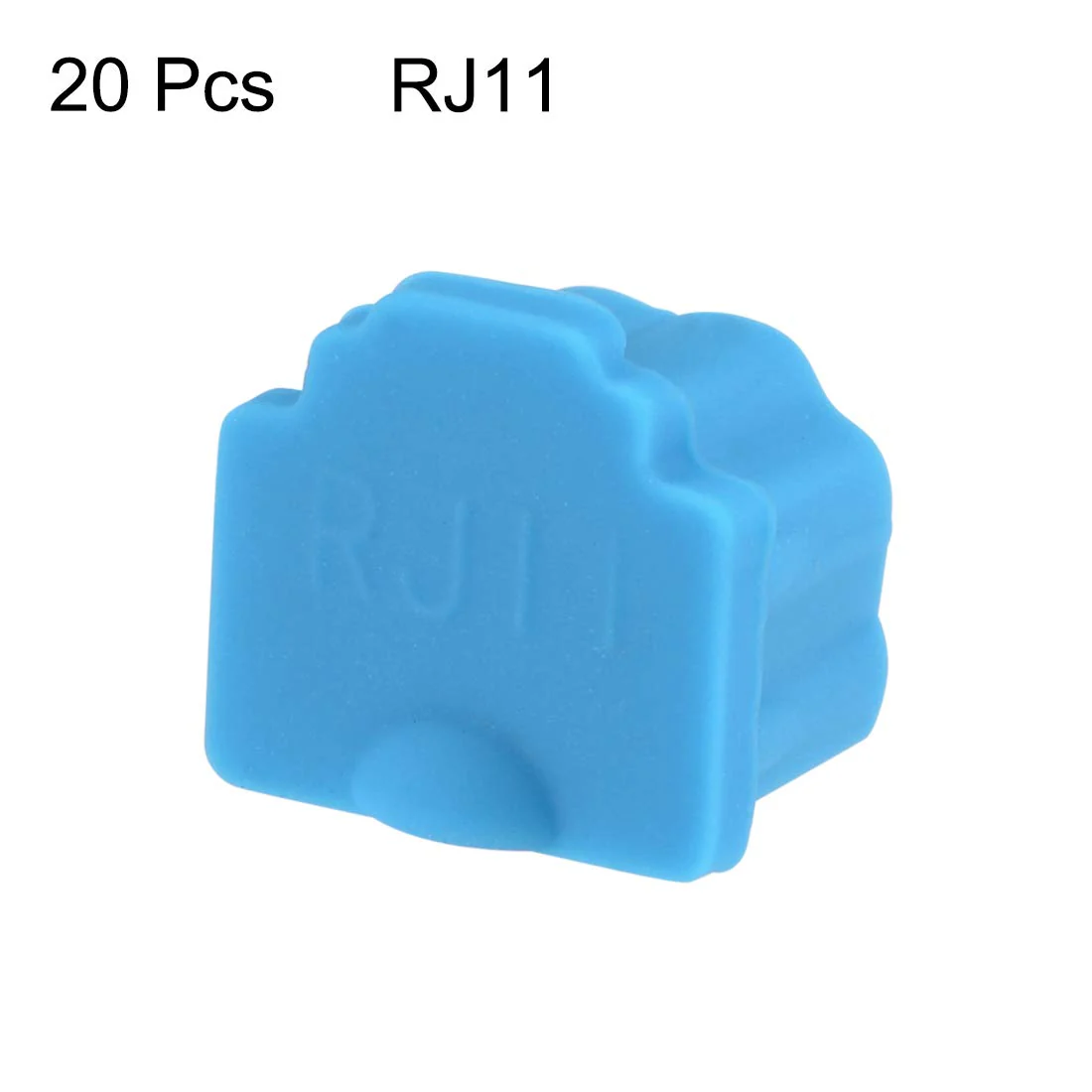 uxcell 20pcs RJ11 Silicone Protector Telephone Modular Port Anti Dust Cap Cover, Blue - Image 2