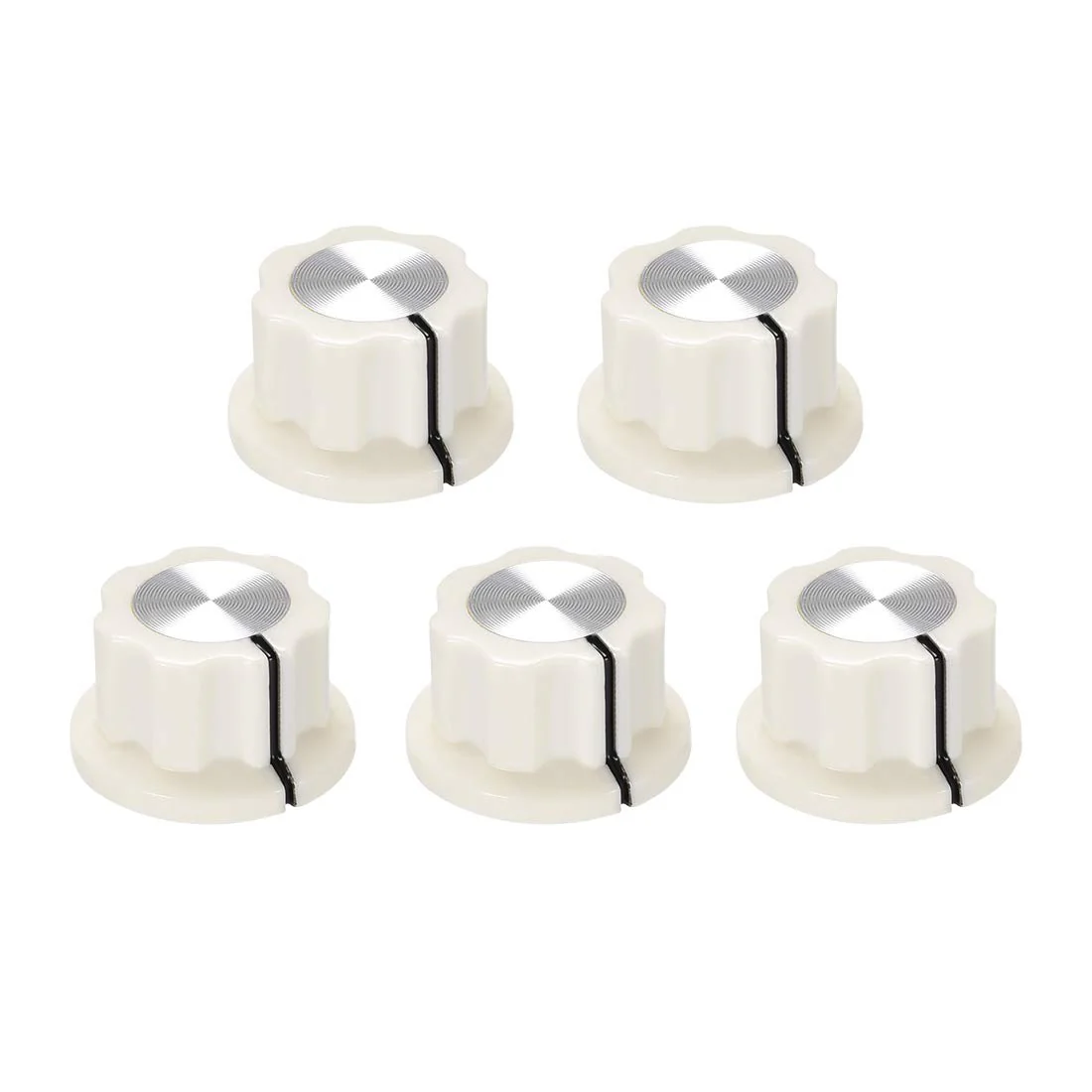 uxcell 5pcs 6.4mm Shaft Hole Potentiometer Volume Control Rotary Knobs Effect Pedal Knobs Cream
