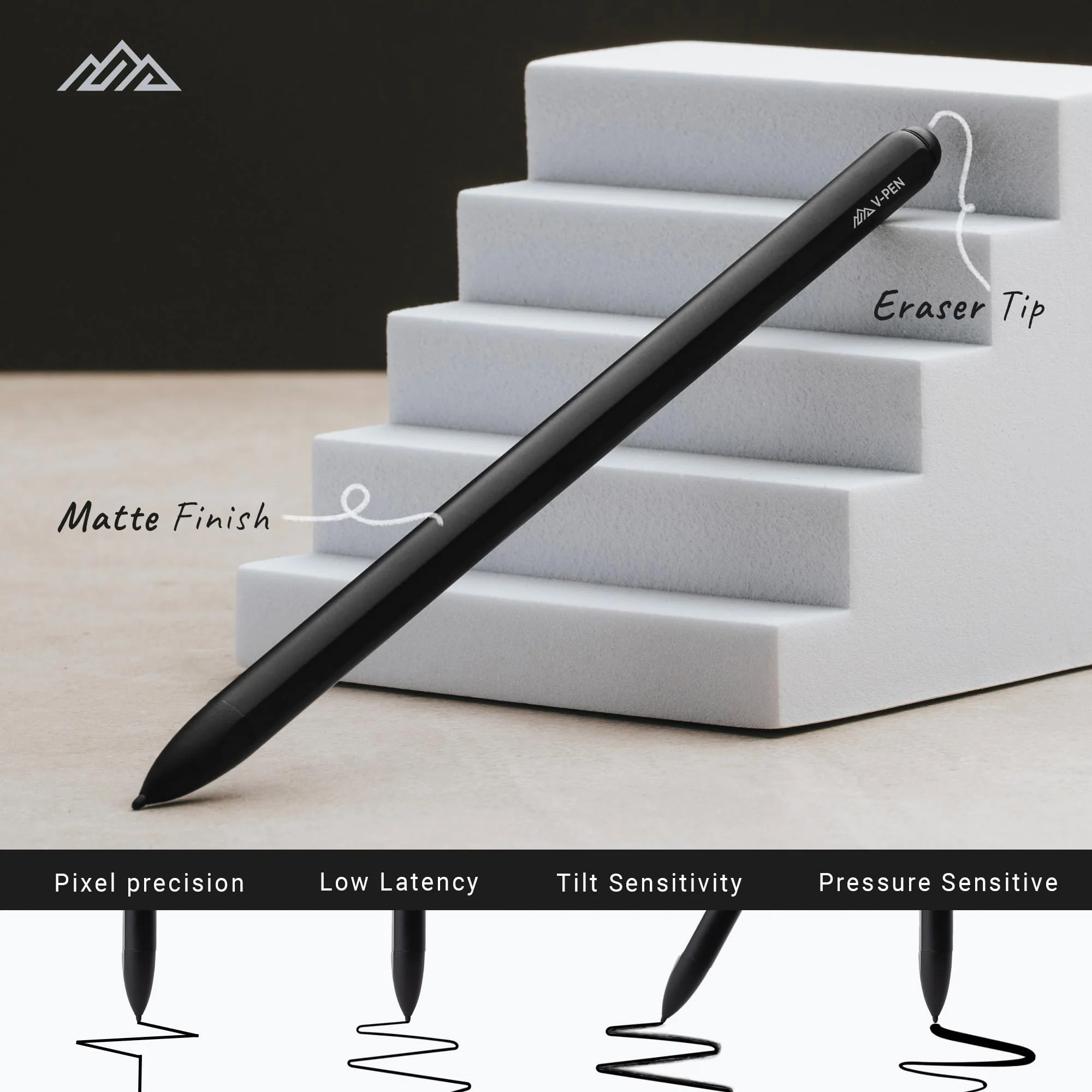 V-Pen EMR Stylus Remarkable 2 Pen Replacement with Digital Eraser + 5 Tips | 4096 Pressure Level Sensitivity & Palm Rejection | Digital Pen Marker Plus Compatible Kindle Scribe & Tablet Pen V-Pen Stylus - Image 4