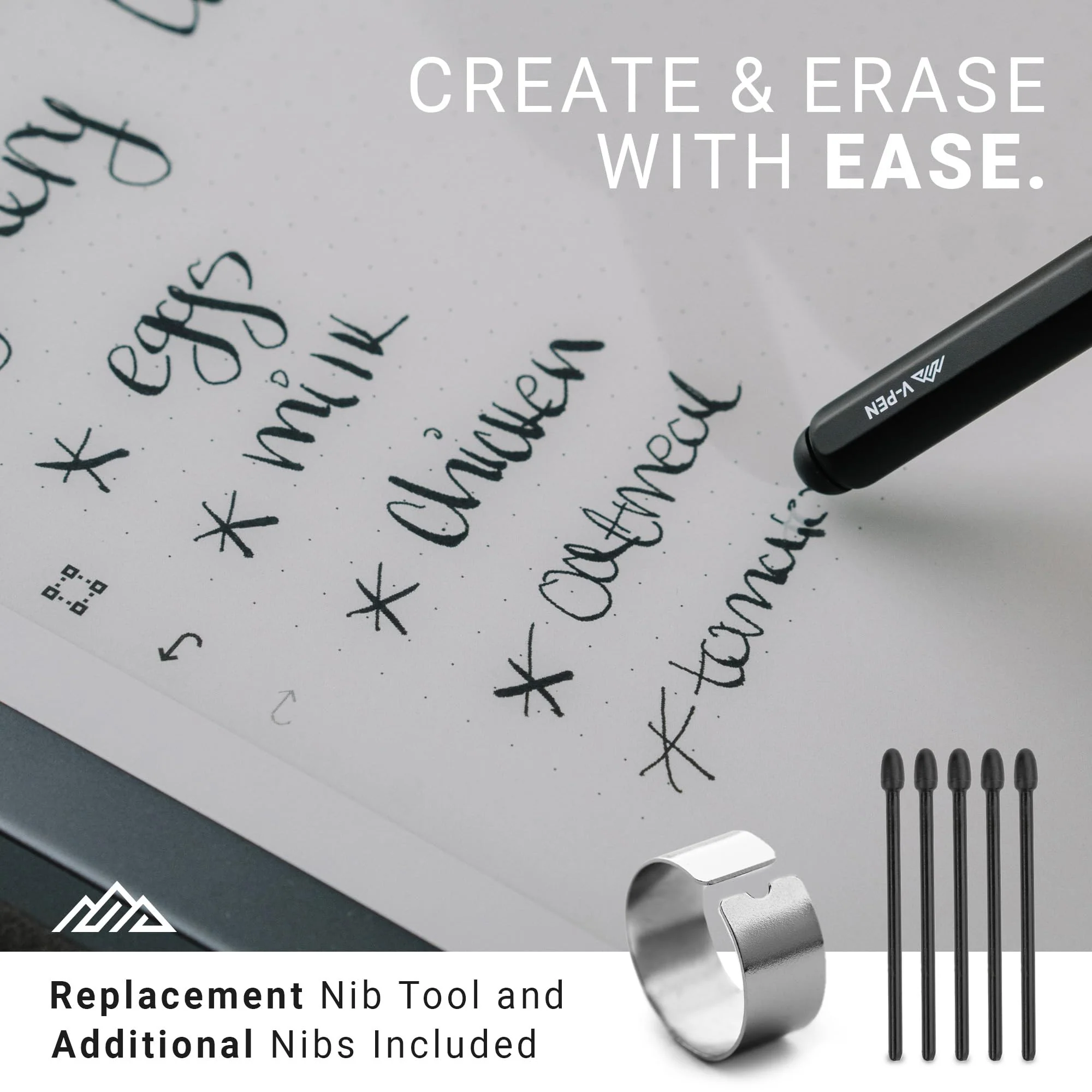 V-Pen EMR Stylus Remarkable 2 Pen Replacement with Digital Eraser + 5 Tips | 4096 Pressure Level Sensitivity & Palm Rejection | Digital Pen Marker Plus Compatible Kindle Scribe & Tablet Pen V-Pen Stylus - Image 5