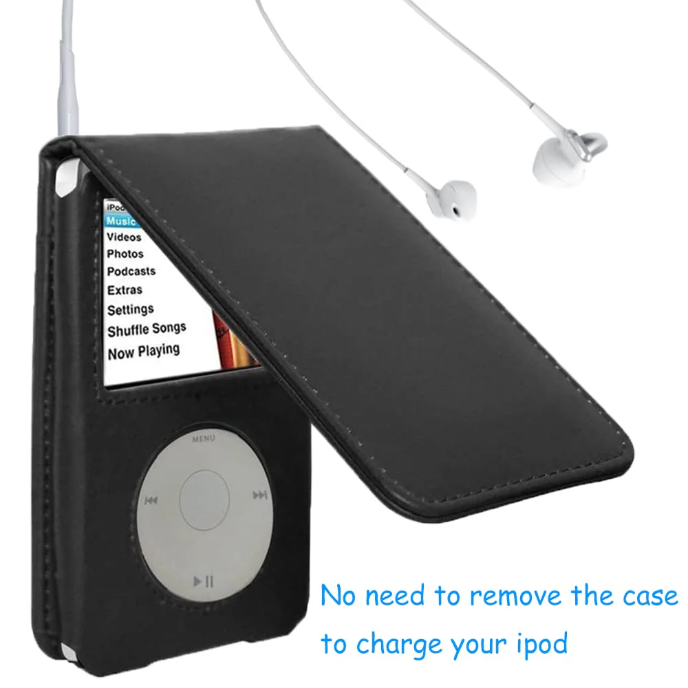 V-TOP Leather Case for Apple iPod Video Classic 80G 120G 160G 60G Classic Protective with Movable Belt Clip Black - Image 3