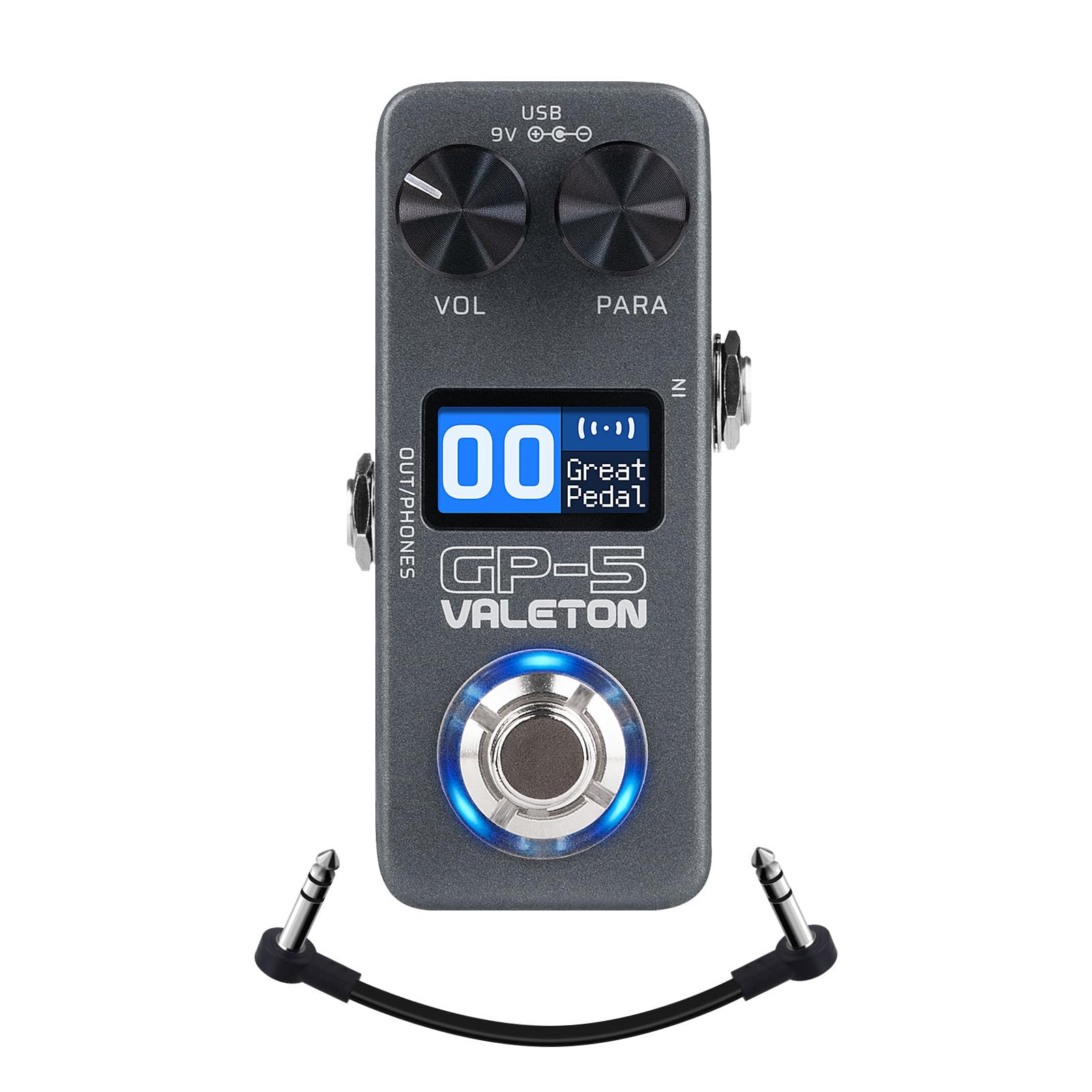 Valeton GP-5 Super Compact Multi-Effects Processor & NAM/IR Loader Pedal(Incl 1PCS Additional TRS Cable By VOLKTONE)