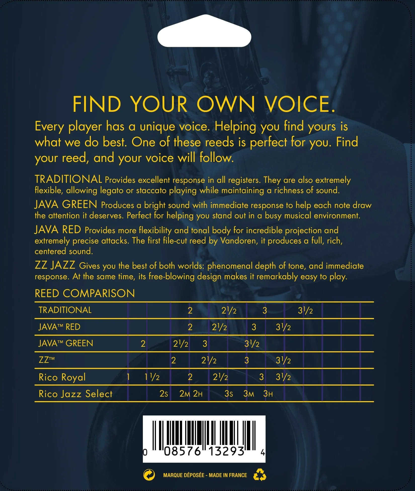 Vandoren SRMIXB3 Jazz Mix Card; Bari Sax Strength 3 - Image 2