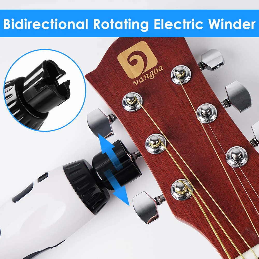 Vangoa Electric String Winder Cutter and Bridge Pin Puller, 3 in 1 Electric Restringing Tool Rechargeable for Guitars Bass… - Image 2