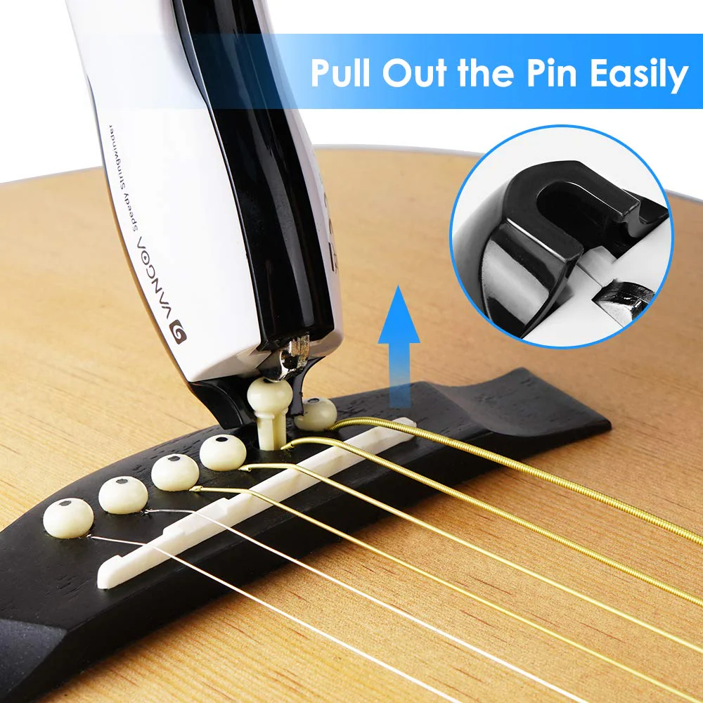 Vangoa Electric String Winder Cutter and Bridge Pin Puller, 3 in 1 Electric Restringing Tool Rechargeable for Guitars Bass… - Image 3
