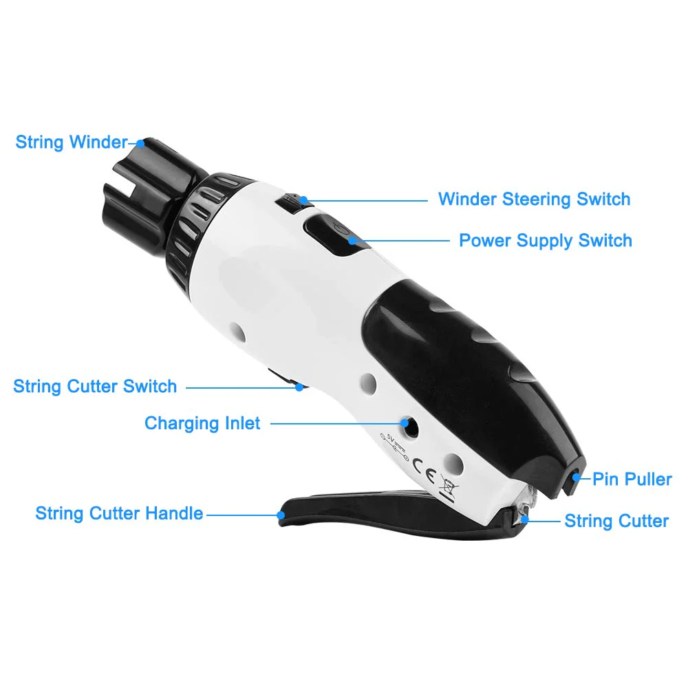 Vangoa Electric String Winder Cutter and Bridge Pin Puller, 3 in 1 Electric Restringing Tool Rechargeable for Guitars Bass… - Image 5