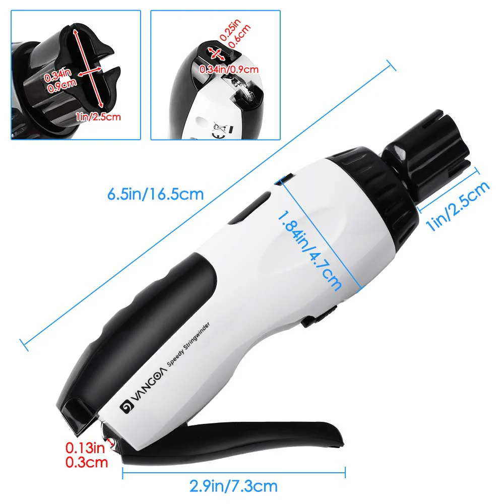 Vangoa Electric String Winder Cutter and Bridge Pin Puller, 3 in 1 Electric Restringing Tool Rechargeable for Guitars Bass… - Image 6