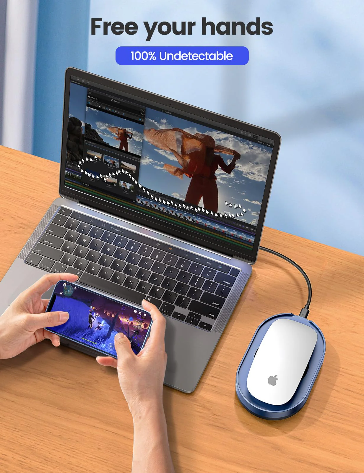 Vaydeer Undetectable Mouse Mover, M4 Mouse Jiggler Device with ON/Off Switch, Driver-Free Shaker Wiggler Mouse Movement Simulation for Computer Awakening, Gift Ideal for Men/Women - Image 7
