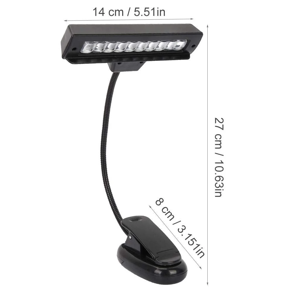 VBESTLIFE Music Stand Light, Portable Clip-on Position Adjustable LED Musician Lamp Reading Light for Music Stands Pianos Work Tables Desks Reading - Image 2