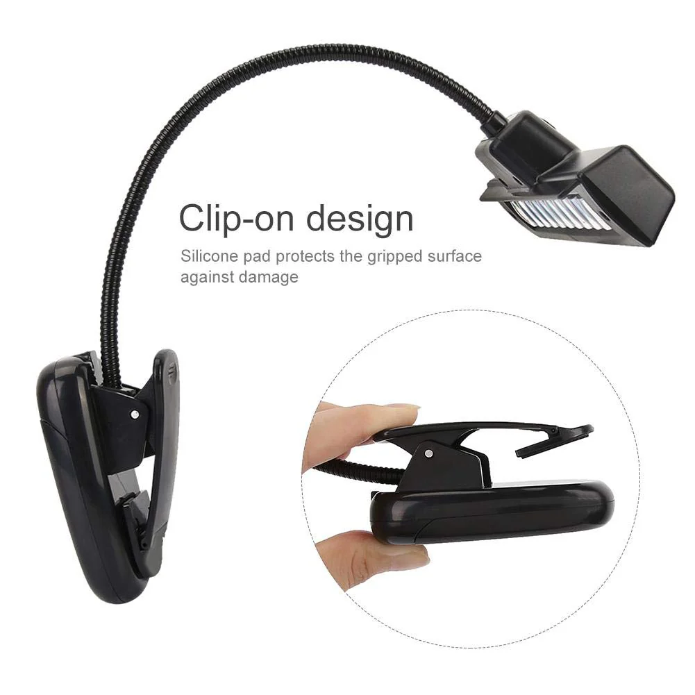 VBESTLIFE Music Stand Light, Portable Clip-on Position Adjustable LED Musician Lamp Reading Light for Music Stands Pianos Work Tables Desks Reading - Image 6