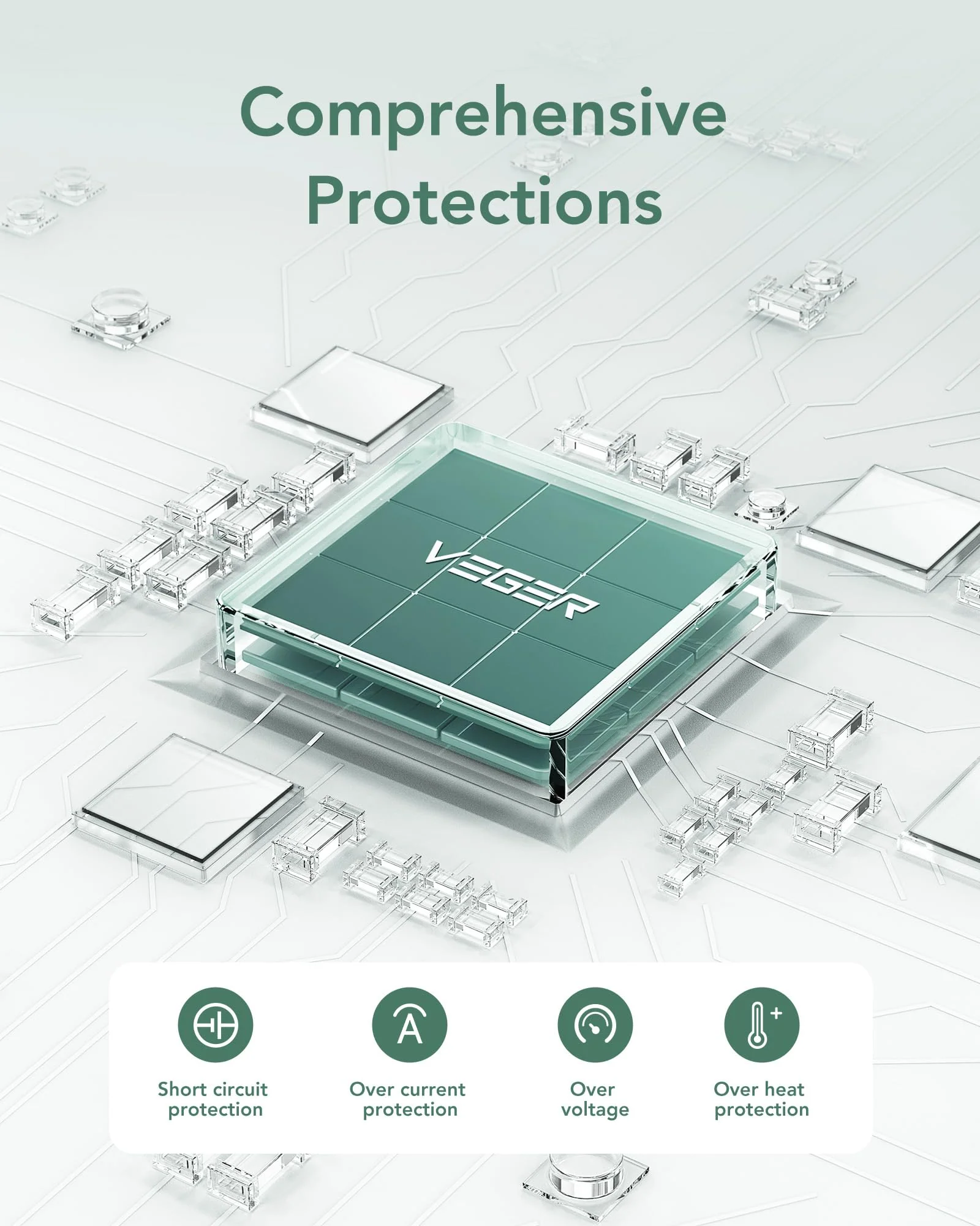 VEGER Portable Charger for iPhone with Built in Cables and Wall Plug, 10000mah Slim Fast Charging USB C Power Bank, Travel Essential Battery Pack Compatible with iPhone, iPad, Samsung etc(Green) Green - Image 9