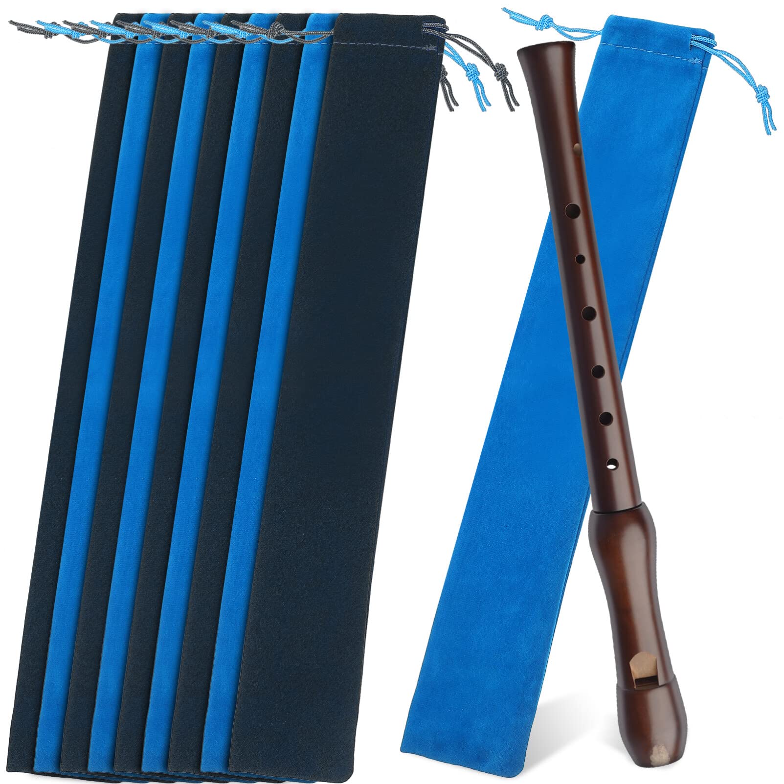 Vertical Flute Bag 10pcs Flute Storage Bag Piccolo Carry Bag Music Instrument Drawstring Pouch Portable Recorder Flute Case Bag for Vertical Flutes Recorders Recorder Bag
