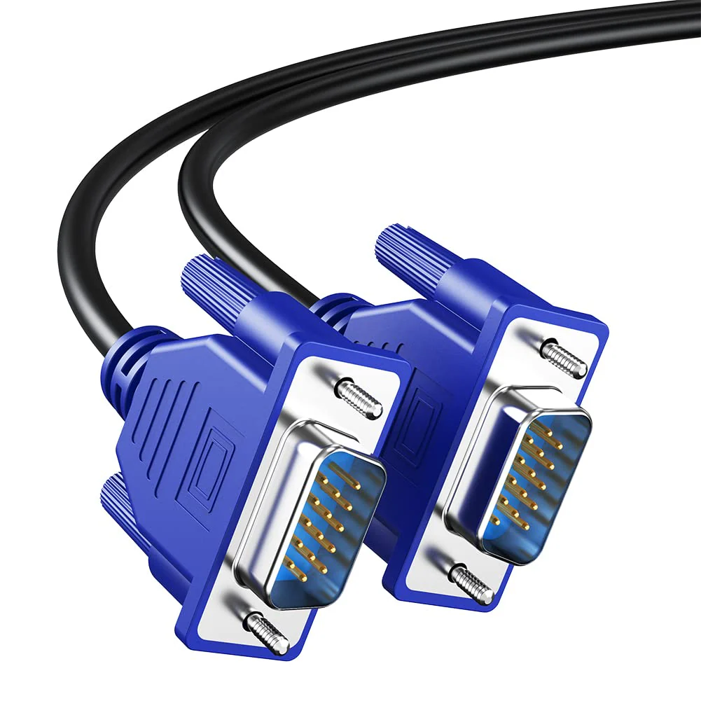 VGA Cable 6 Feet,Male VGA to VGA Male Monitor Computer Cable Adapter Cord, Shielded VGA Cord HD15 1080P@60Hz Full HD High Resolution for TV Computer Projector-Blue VGA Blue 1-Pack