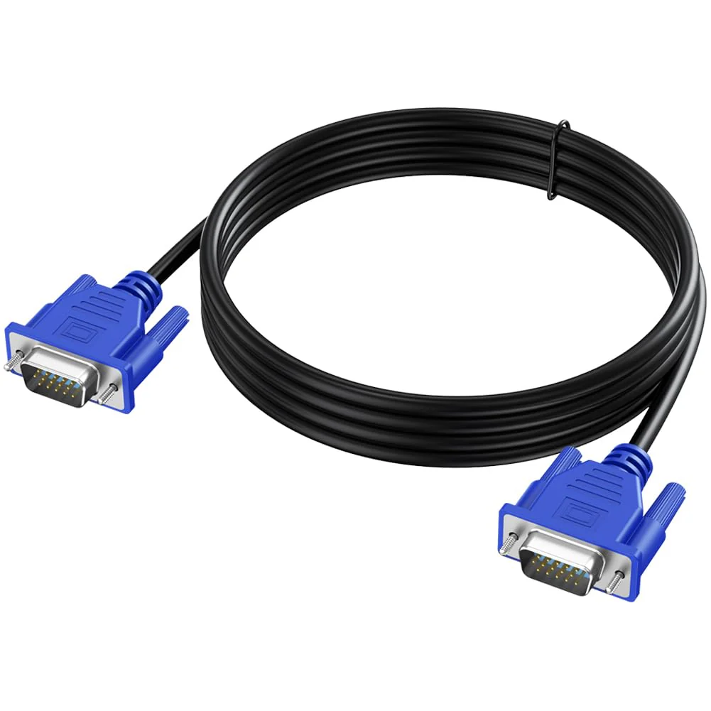 VGA Cable 6 Feet,Male VGA to VGA Male Monitor Computer Cable Adapter Cord, Shielded VGA Cord HD15 1080P@60Hz Full HD High Resolution for TV Computer Projector-Blue VGA Blue 1-Pack - Image 7