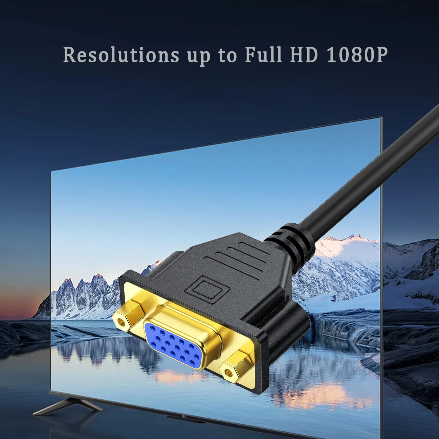 VGA Extension Cable, VGA Cable Male to Female 6 Feet (VGA 15 Pin), SVGA Male to Female HD15 Monitor Video Adapter Cable Support 1080P Full HD for Laptop, PC, Projector, HDTV, Display 1 6.6FT - Image 2
