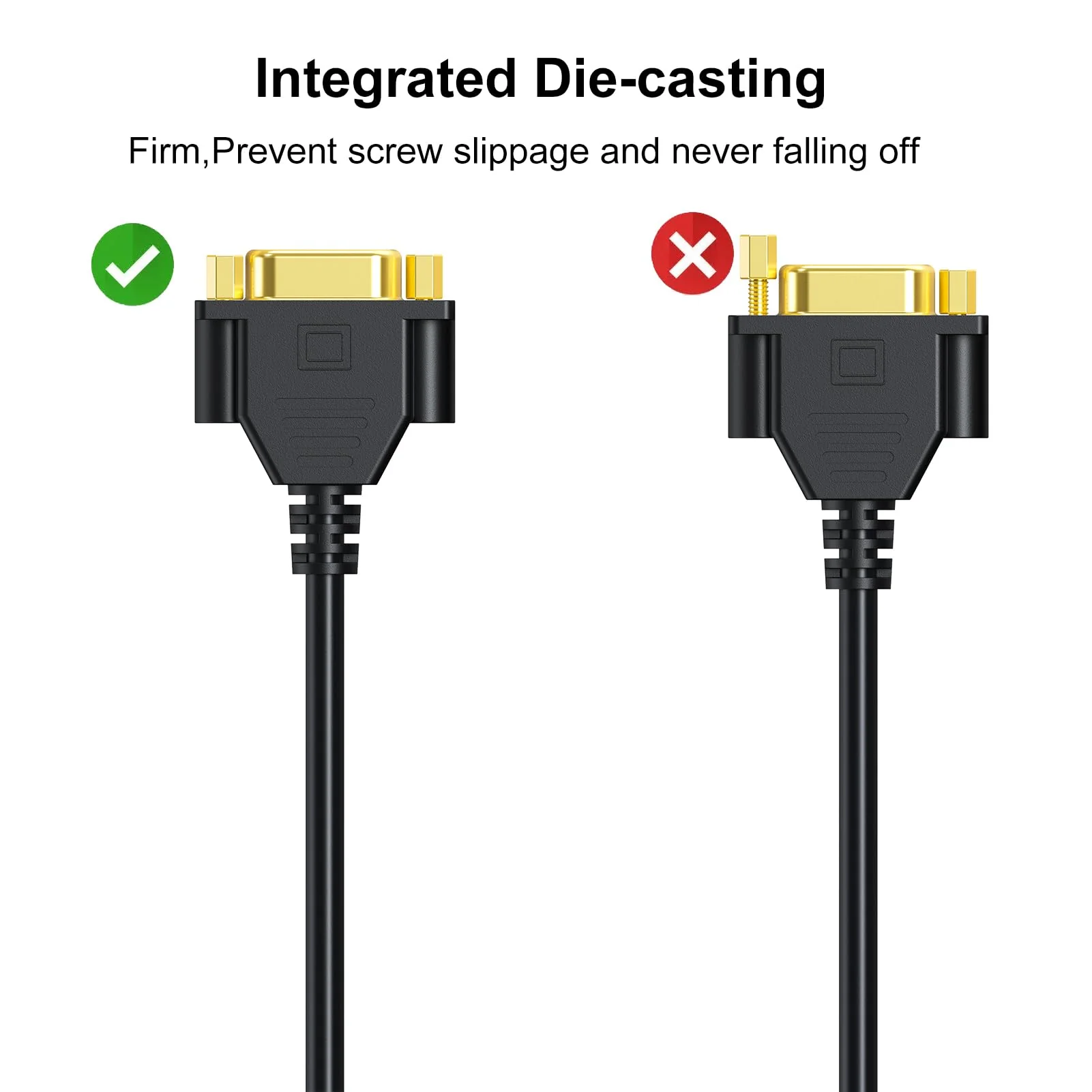 VGA Extension Cable, VGA Cable Male to Female 6 Feet (VGA 15 Pin), SVGA Male to Female HD15 Monitor Video Adapter Cable Support 1080P Full HD for Laptop, PC, Projector, HDTV, Display 1 6.6FT - Image 3