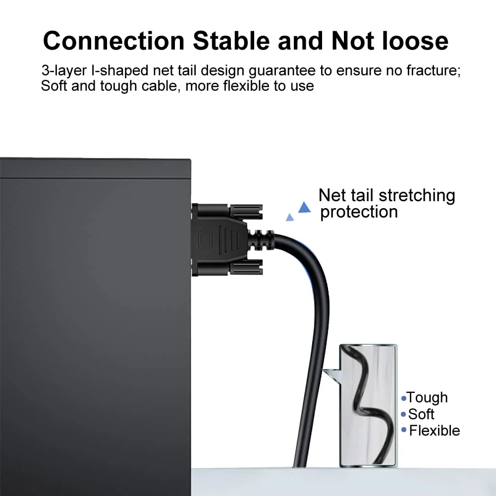 VGA Extension Cable, VGA Cable Male to Female 6 Feet (VGA 15 Pin), SVGA Male to Female HD15 Monitor Video Adapter Cable Support 1080P Full HD for Laptop, PC, Projector, HDTV, Display 1 6.6FT - Image 8